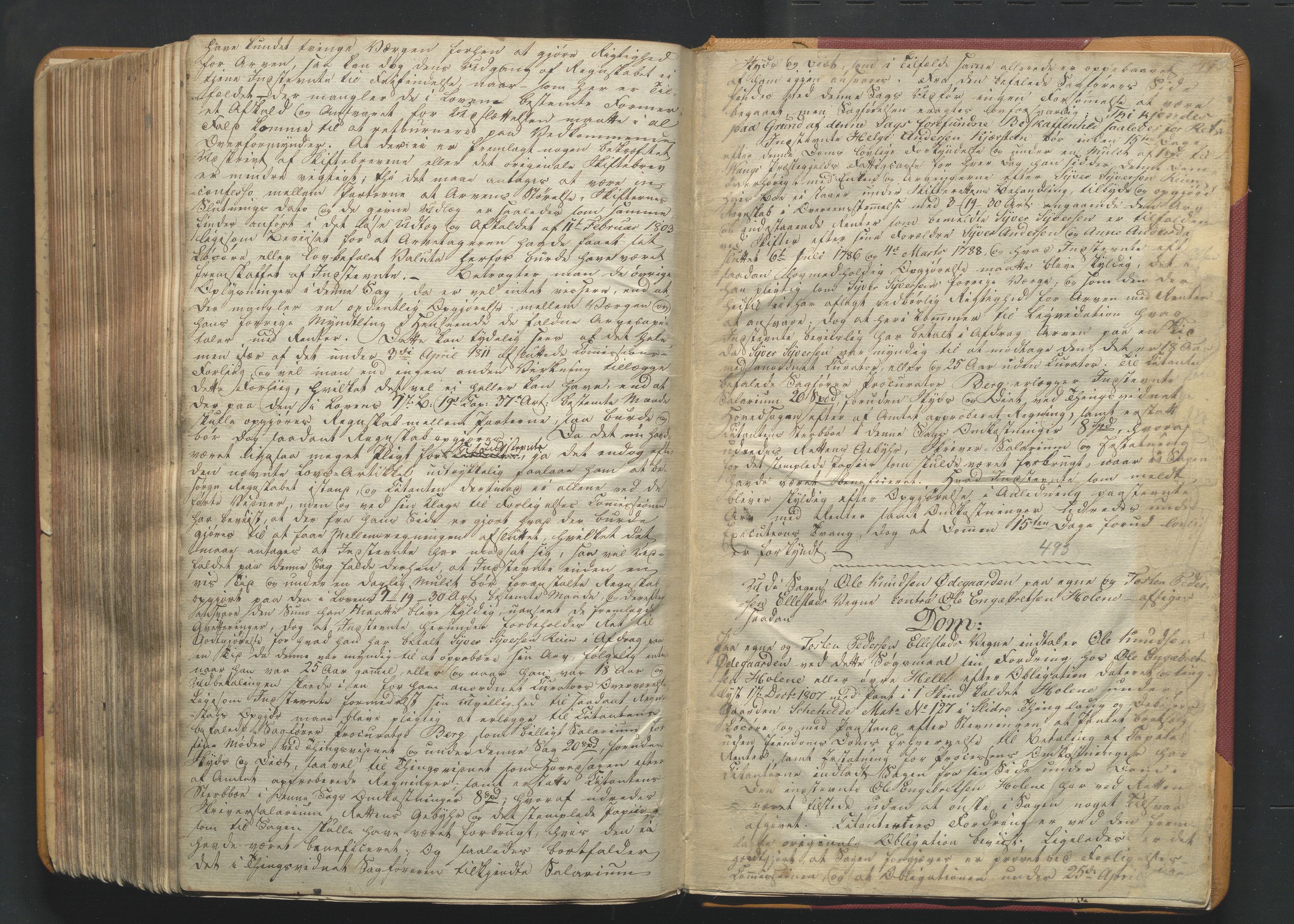 Valdres sorenskriveri, SAH/TING-016/G/Gb/L0005: Tingbok, 1811-1821, p. 492b-493a