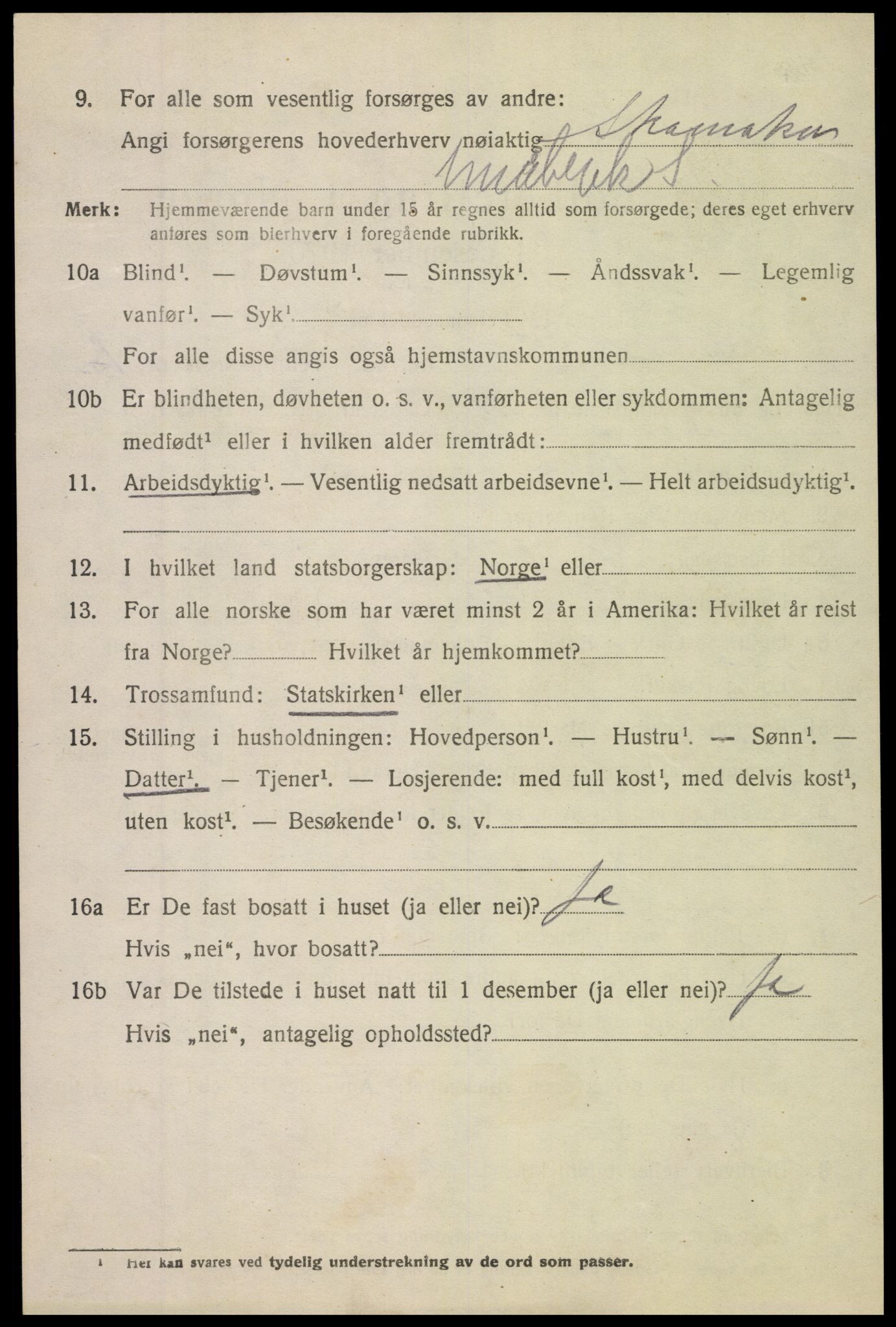 SAK, 1920 census for Søndeled, 1920, p. 1706