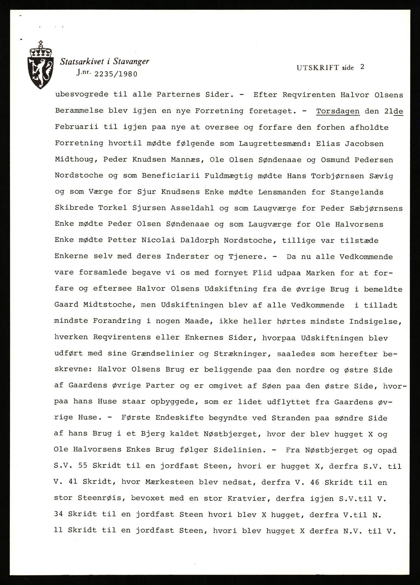 Statsarkivet i Stavanger, SAST/A-101971/03/Y/Yj/L0058: Avskrifter sortert etter gårdsnavn: Meling i Håland - Mjølsnes øvre, 1750-1930, p. 375