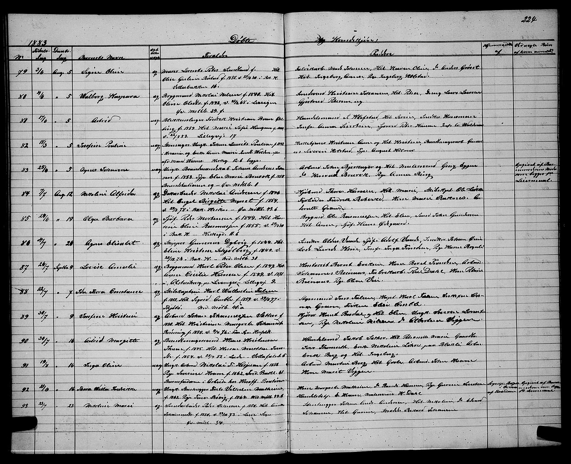 Ministerialprotokoller, klokkerbøker og fødselsregistre - Sør-Trøndelag, AV/SAT-A-1456/604/L0220: Parish register (copy) no. 604C03, 1870-1885, p. 224