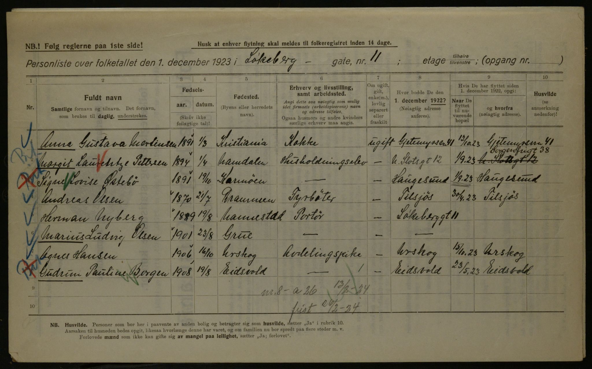 OBA, Municipal Census 1923 for Kristiania, 1923, p. 65202