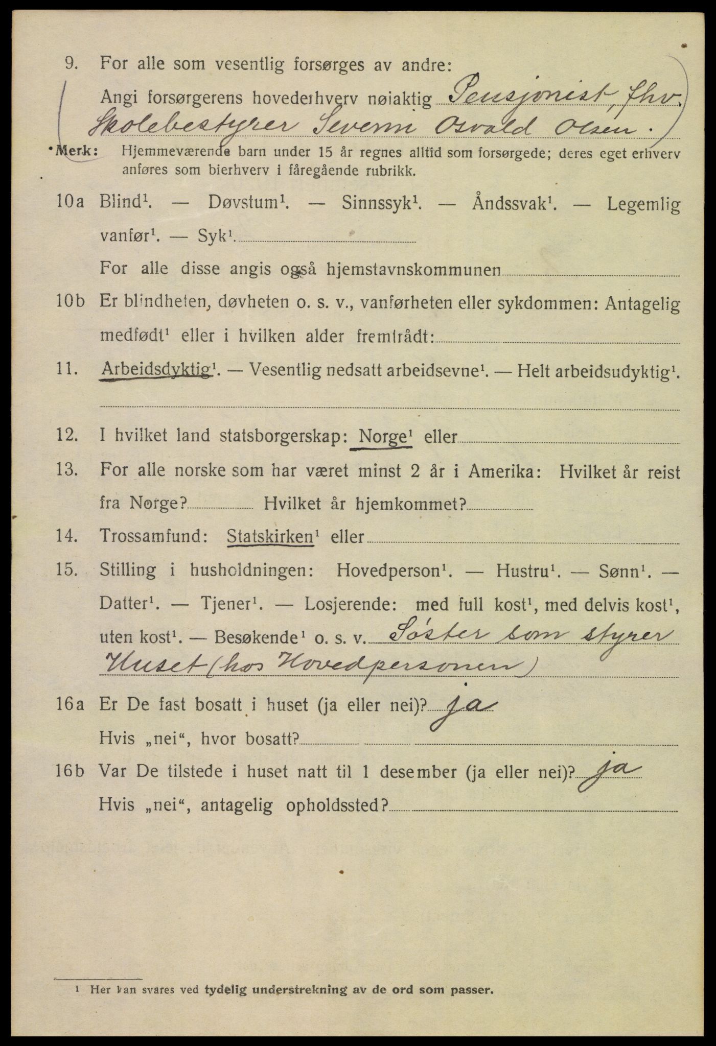 SAK, 1920 census for Kristiansand, 1920, p. 11130