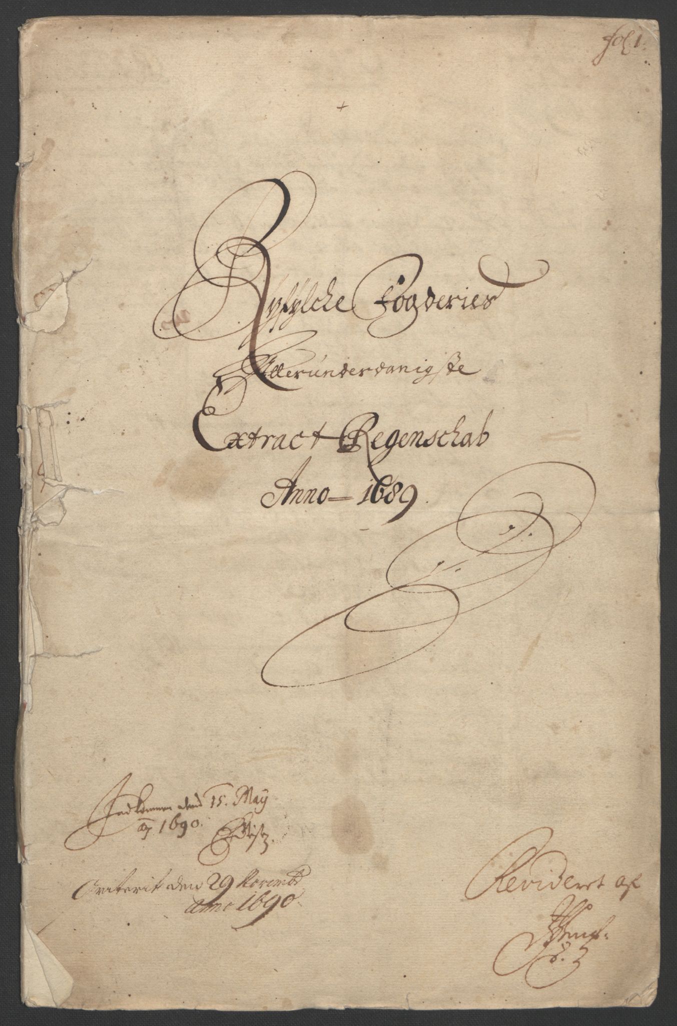 Rentekammeret inntil 1814, Reviderte regnskaper, Fogderegnskap, RA/EA-4092/R47/L2856: Fogderegnskap Ryfylke, 1689-1693, p. 4