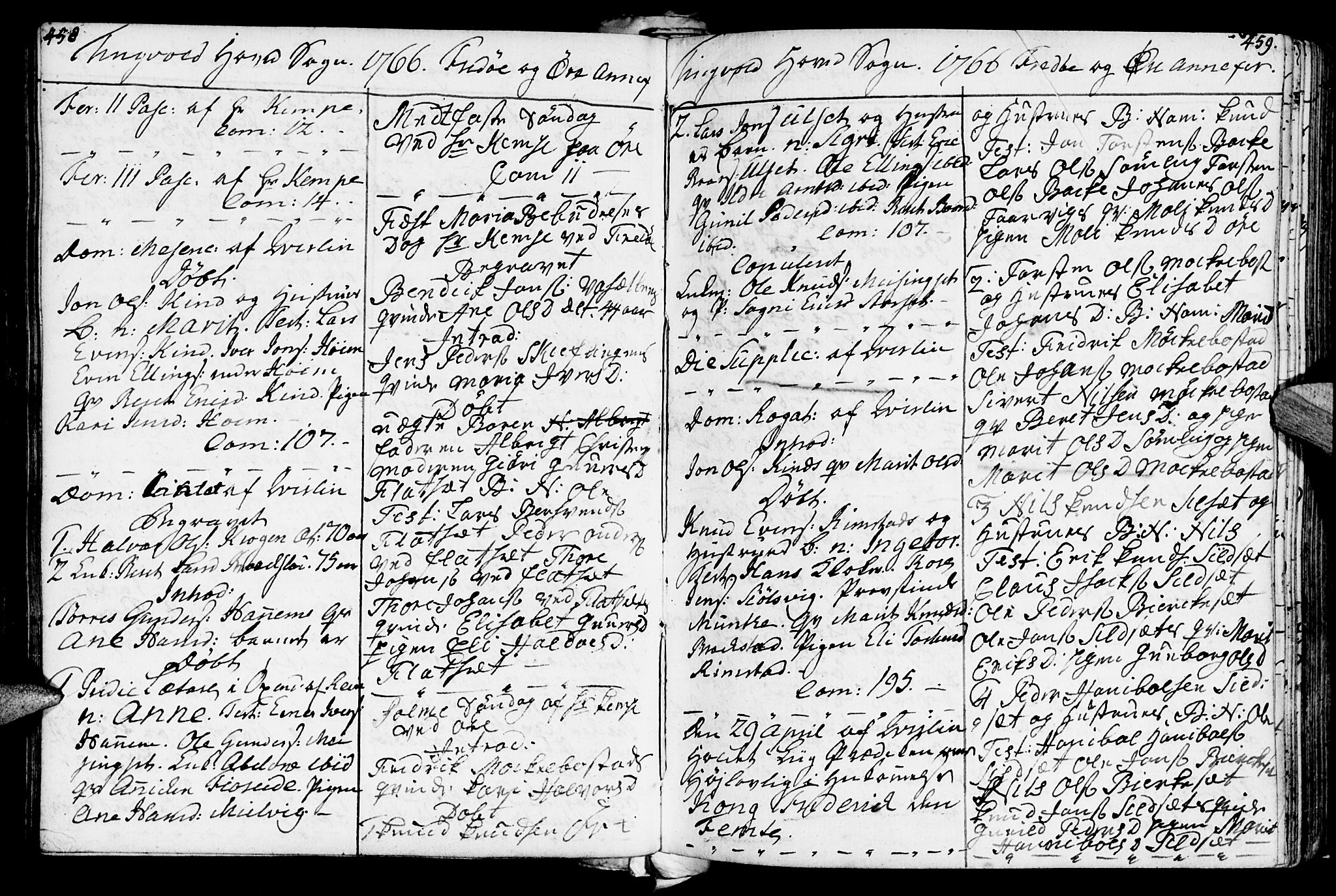 Ministerialprotokoller, klokkerbøker og fødselsregistre - Møre og Romsdal, SAT/A-1454/586/L0979: Parish register (official) no. 586A05, 1751-1776, p. 458-459