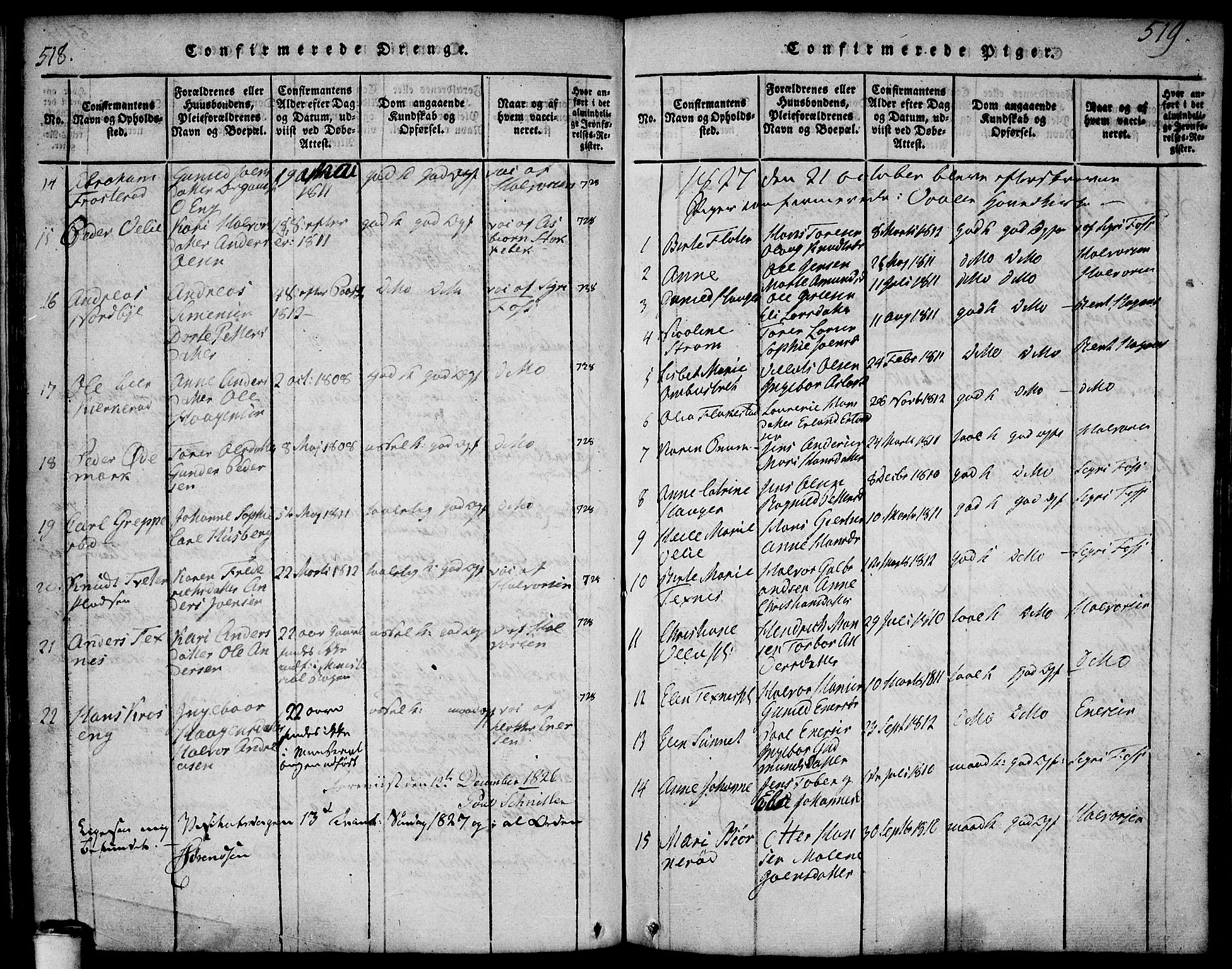 Våler prestekontor Kirkebøker, SAO/A-11083/F/Fa/L0005: Parish register (official) no. I 5, 1815-1839, p. 518-519