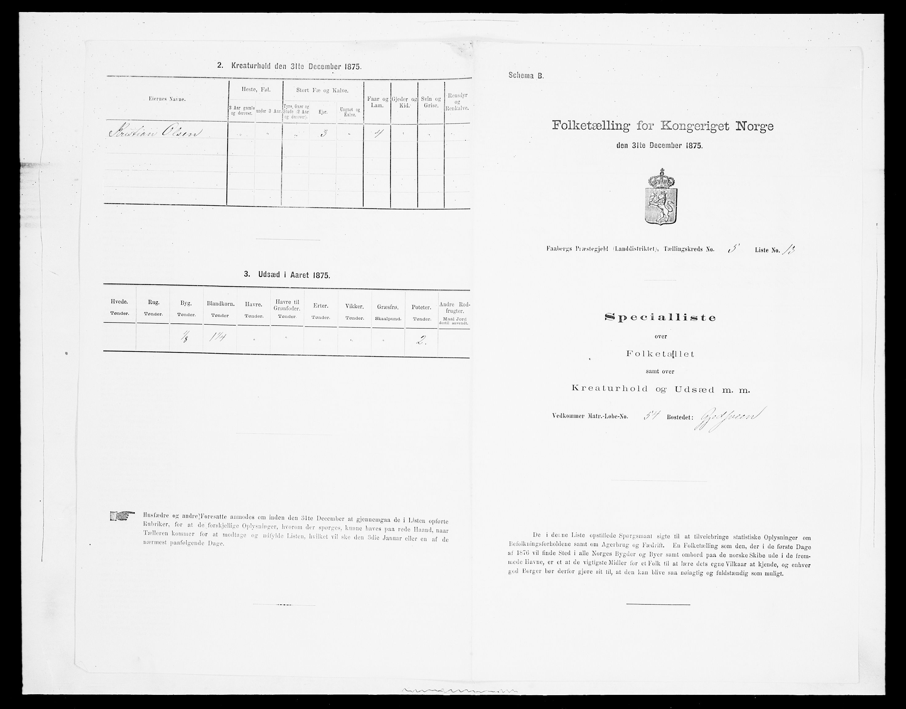 SAH, 1875 census for 0524L Fåberg/Fåberg og Lillehammer, 1875, p. 606