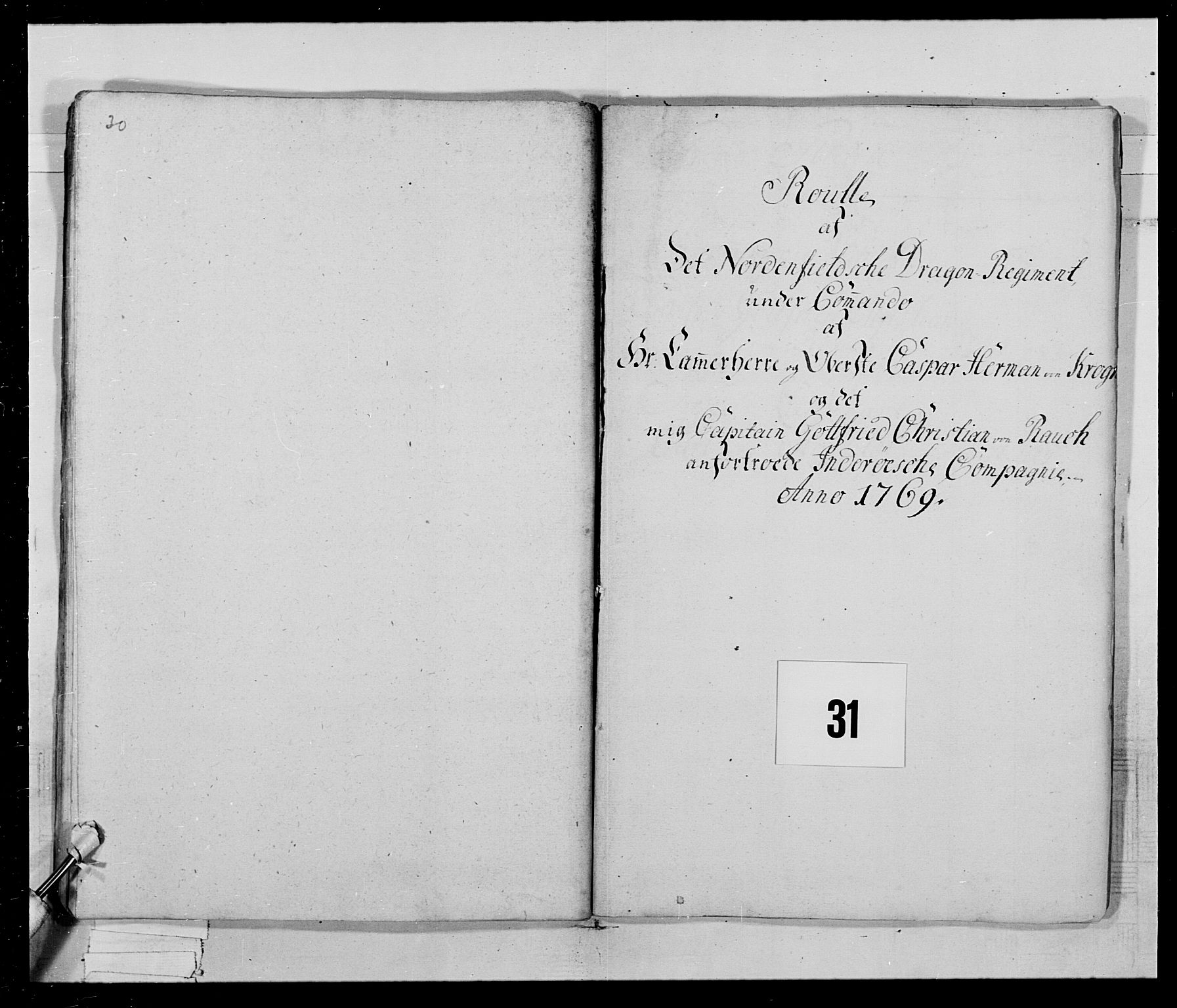 Generalitets- og kommissariatskollegiet, Det kongelige norske kommissariatskollegium, AV/RA-EA-5420/E/Eh/L0019: Nordafjelske dragonregiment, 1761-1769, p. 407