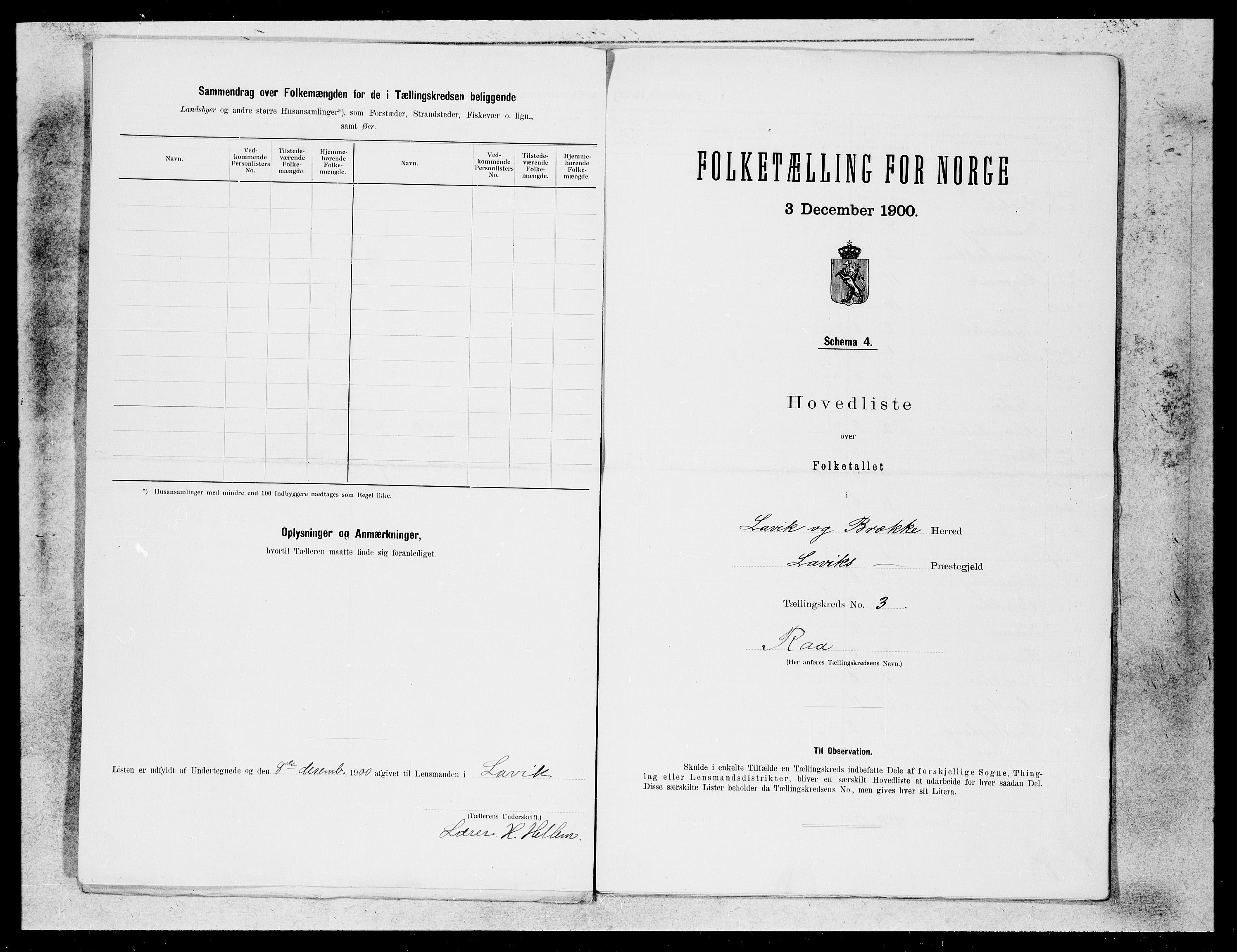 SAB, 1900 census for Lavik og Brekke, 1900, p. 6