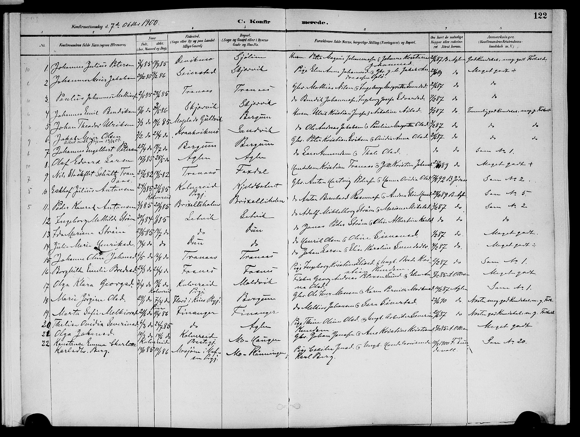 Ministerialprotokoller, klokkerbøker og fødselsregistre - Nord-Trøndelag, SAT/A-1458/773/L0617: Parish register (official) no. 773A08, 1887-1910, p. 122