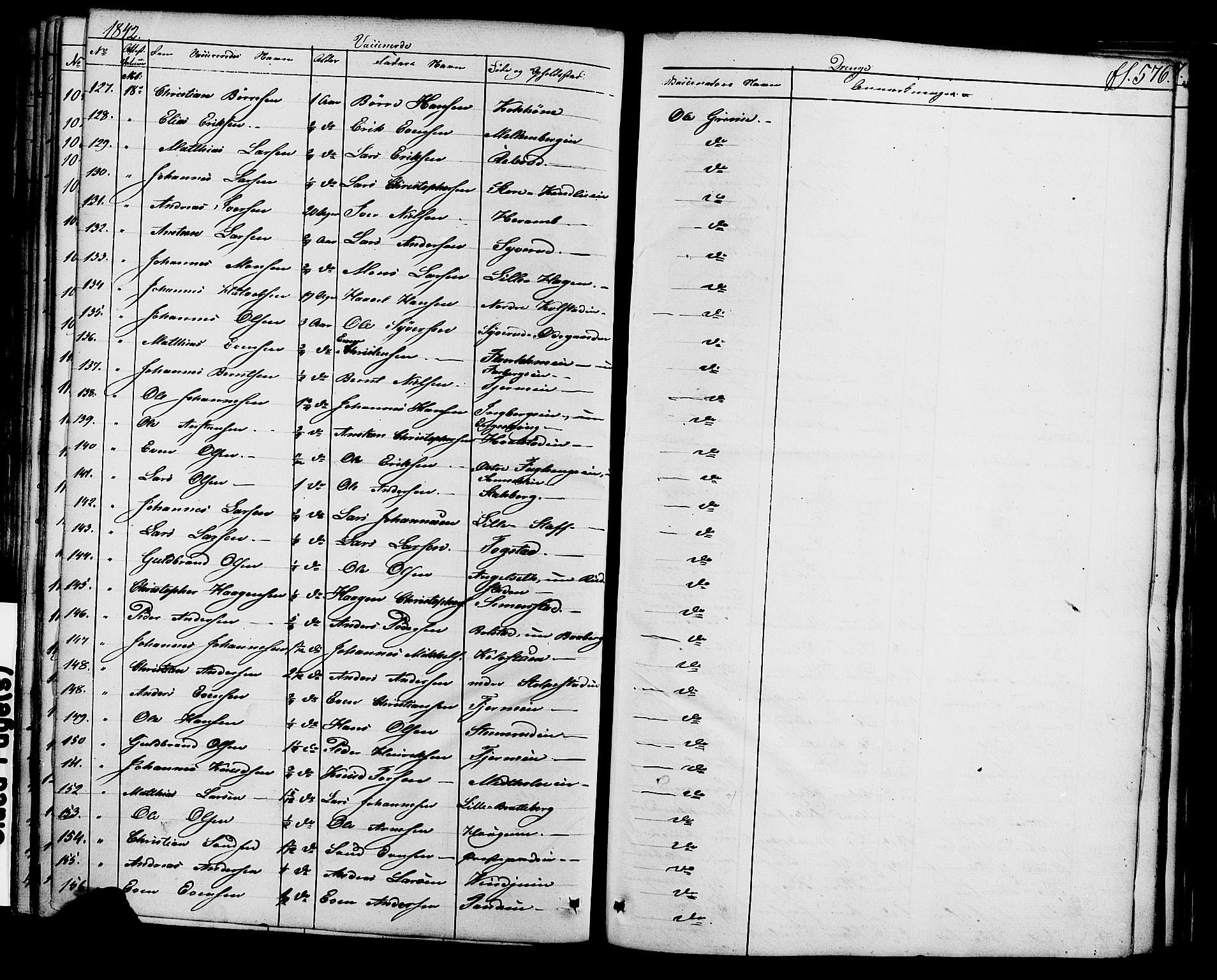 Ringsaker prestekontor, AV/SAH-PREST-014/K/Ka/L0008: Parish register (official) no. 8, 1837-1850, p. 576