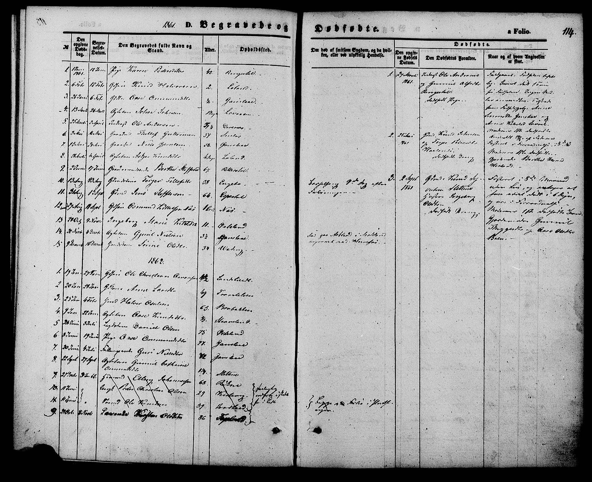 Herefoss sokneprestkontor, SAK/1111-0019/F/Fa/Faa/L0002: Parish register (official) no. A 2, 1861-1886, p. 114
