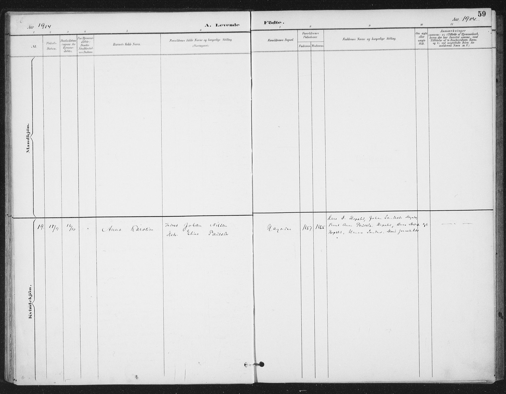 Ministerialprotokoller, klokkerbøker og fødselsregistre - Sør-Trøndelag, AV/SAT-A-1456/657/L0708: Parish register (official) no. 657A09, 1894-1904, p. 59