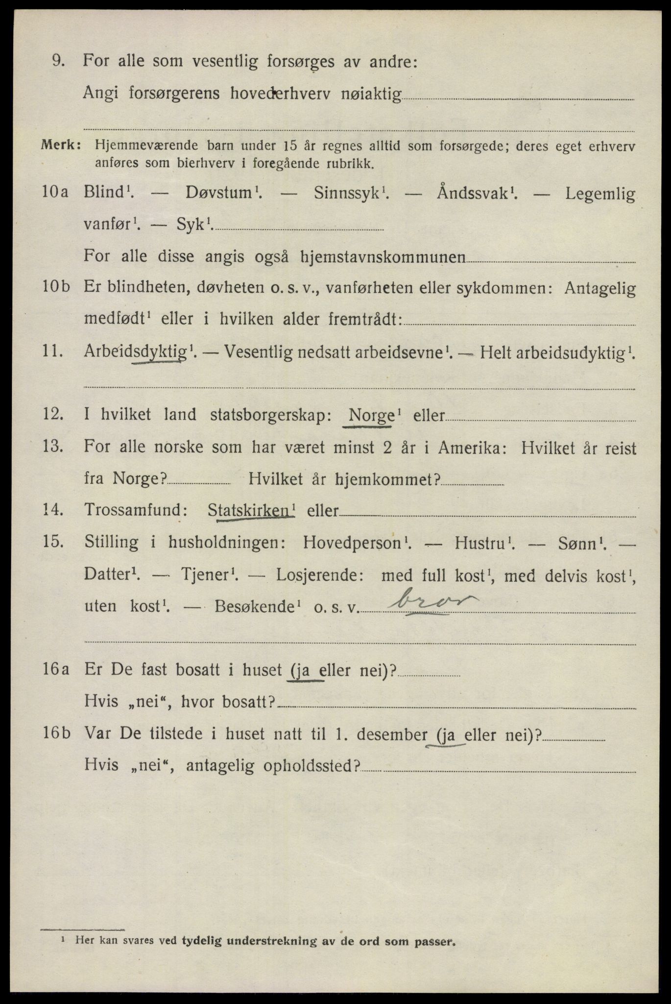 SAO, 1920 census for Ullensaker, 1920, p. 9662