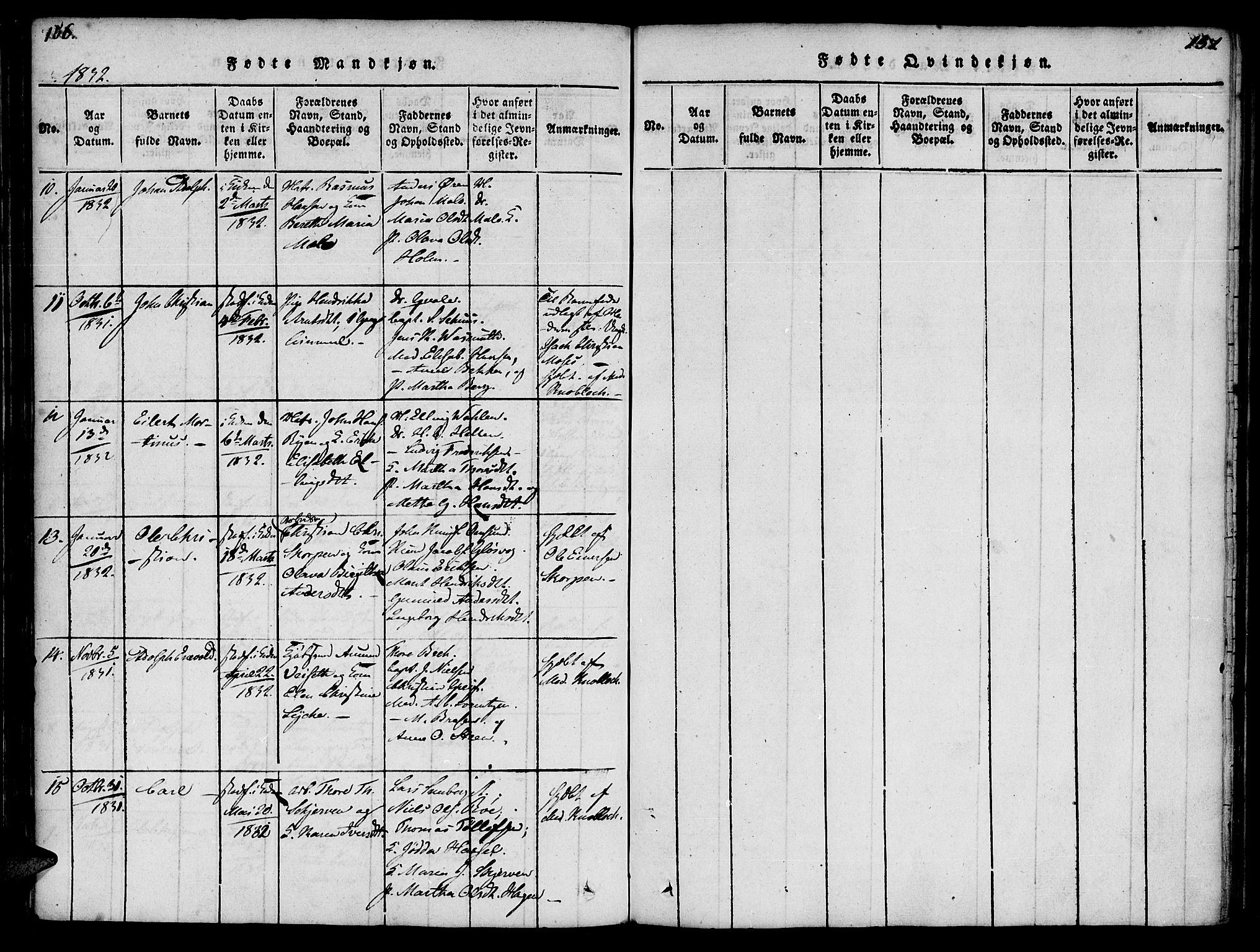 Ministerialprotokoller, klokkerbøker og fødselsregistre - Møre og Romsdal, AV/SAT-A-1454/572/L0842: Parish register (official) no. 572A05, 1819-1832, p. 156-157