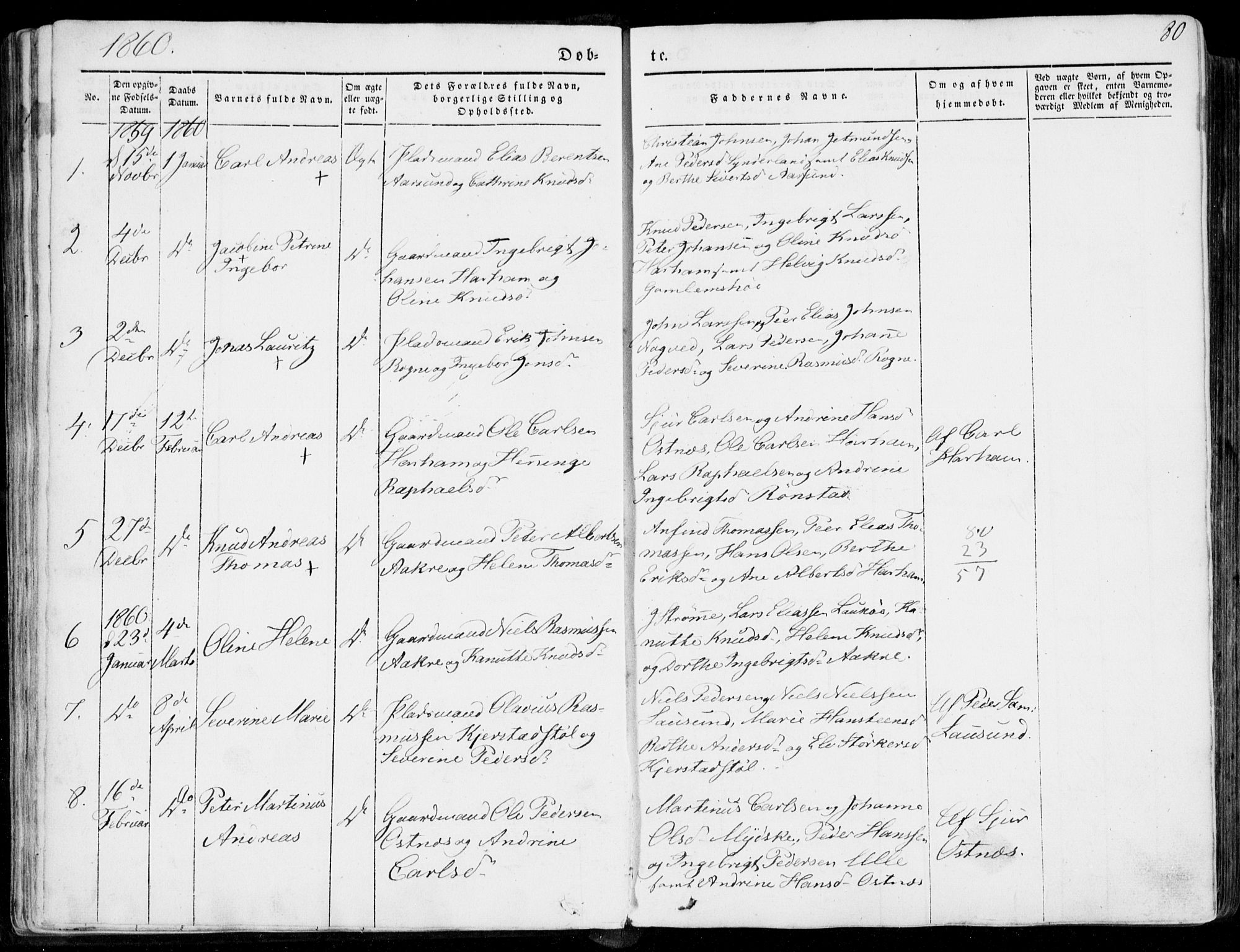 Ministerialprotokoller, klokkerbøker og fødselsregistre - Møre og Romsdal, SAT/A-1454/536/L0497: Parish register (official) no. 536A06, 1845-1865, p. 80