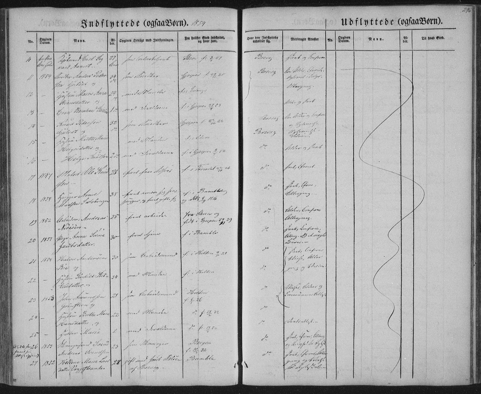 Brevik kirkebøker, AV/SAKO-A-255/F/Fa/L0005: Parish register (official) no. 5, 1847-1865, p. 296