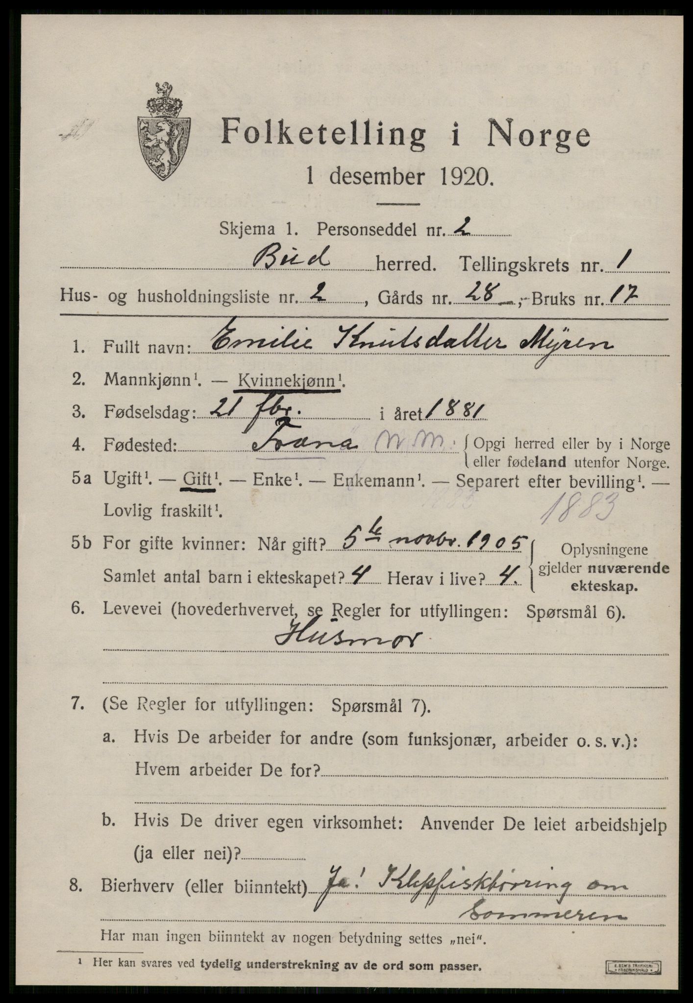 SAT, 1920 census for Bud, 1920, p. 574