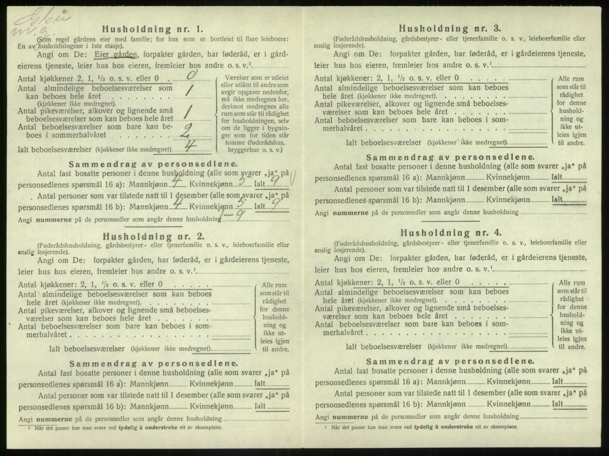 SAB, 1920 census for Fjaler, 1920, p. 1056