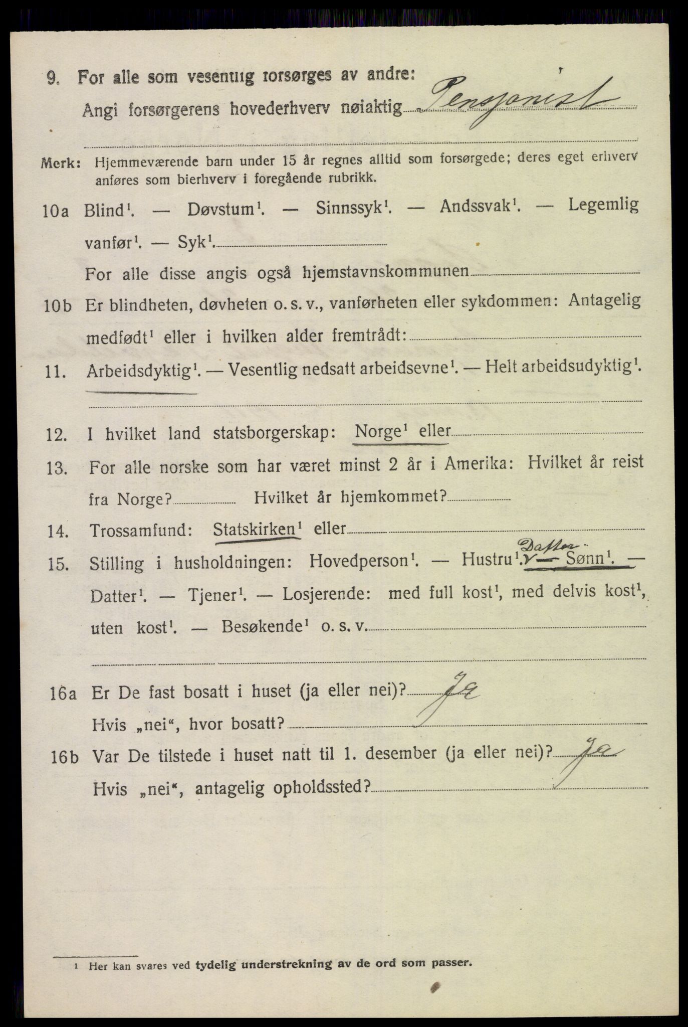 SAK, 1920 census for Søgne, 1920, p. 1856