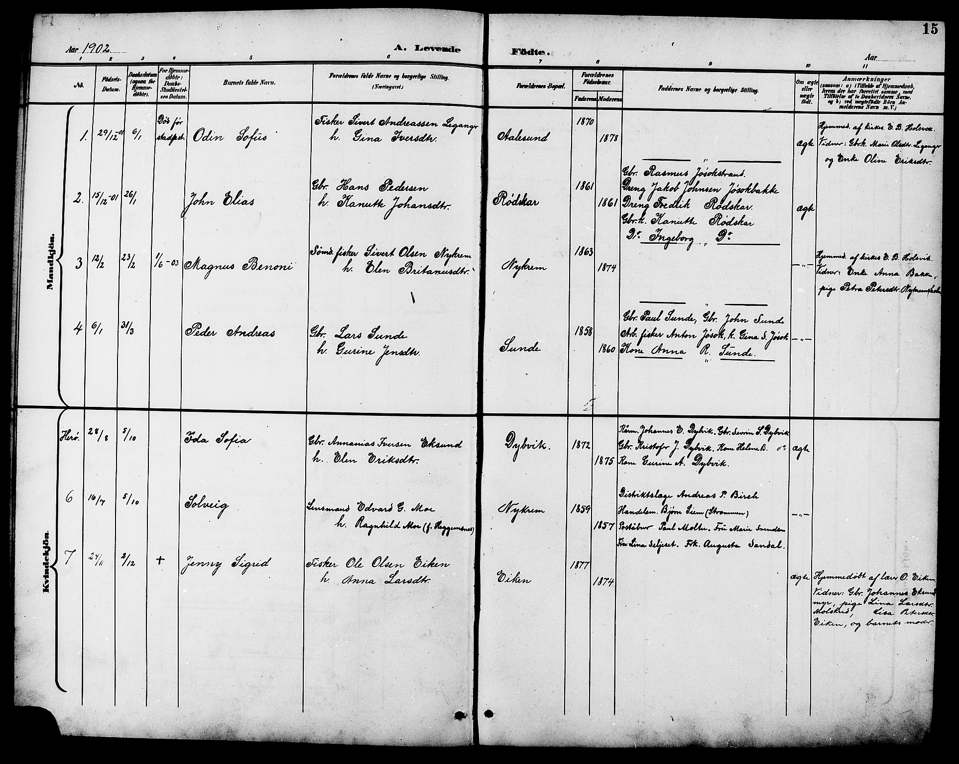 Ministerialprotokoller, klokkerbøker og fødselsregistre - Møre og Romsdal, AV/SAT-A-1454/508/L0098: Parish register (copy) no. 508C02, 1898-1916, p. 15