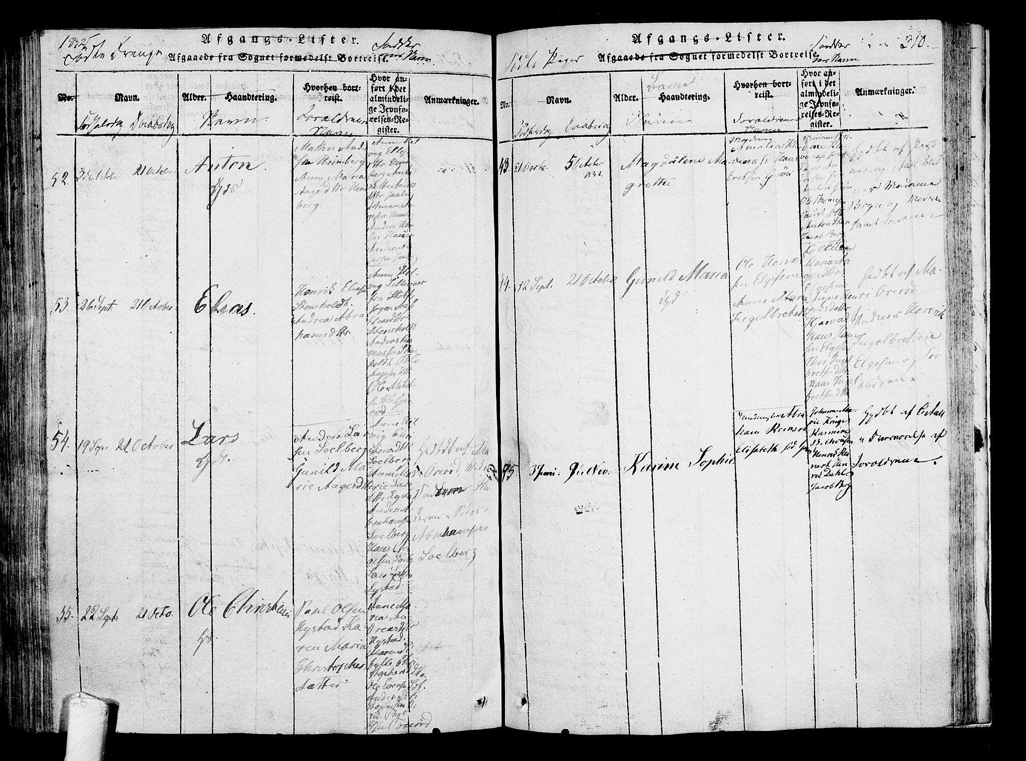 Sandar kirkebøker, SAKO/A-243/F/Fa/L0004: Parish register (official) no. 4, 1814-1832, p. 310