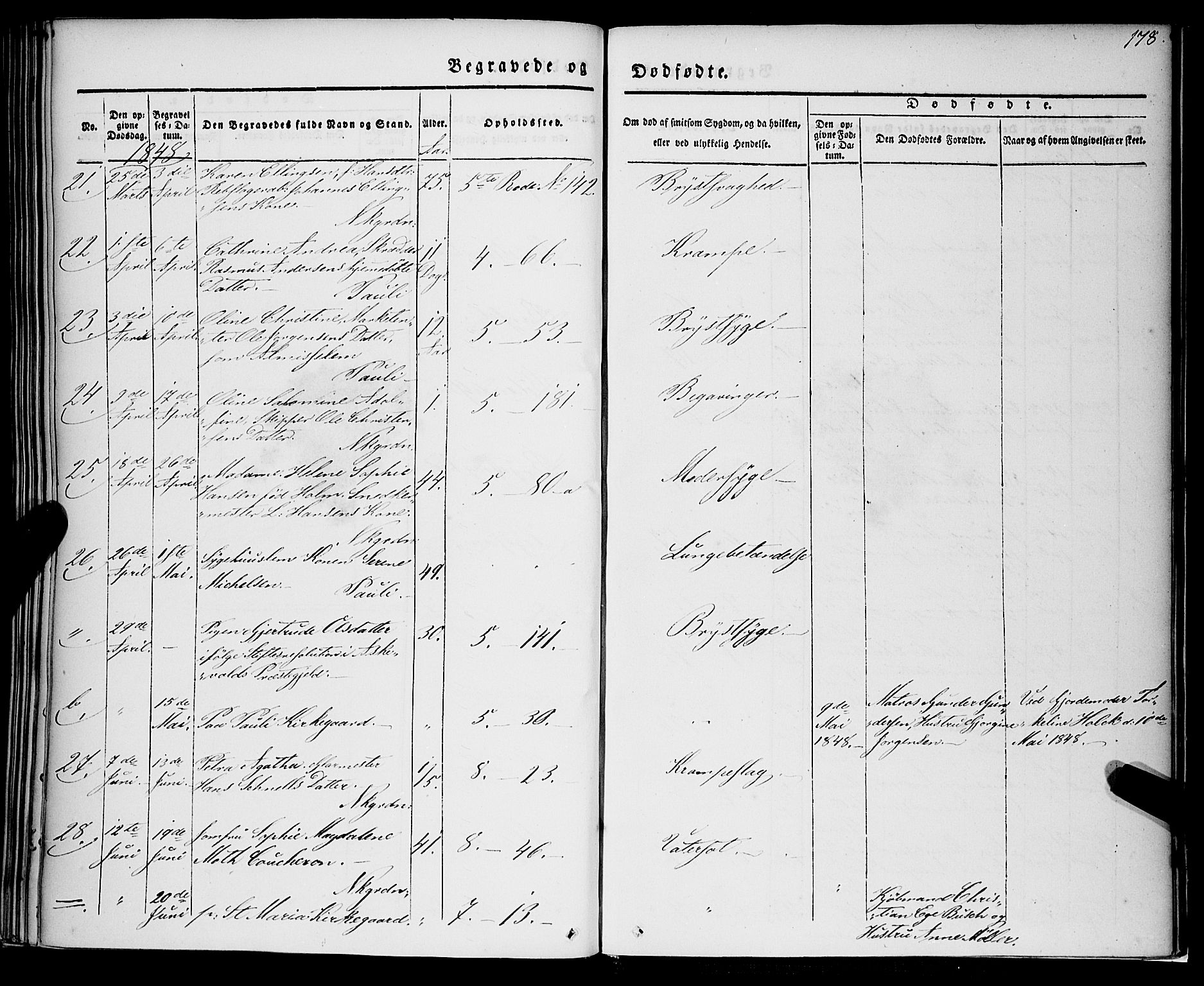 Nykirken Sokneprestembete, AV/SAB-A-77101/H/Haa/L0041: Parish register (official) no. E 1, 1833-1850, p. 178