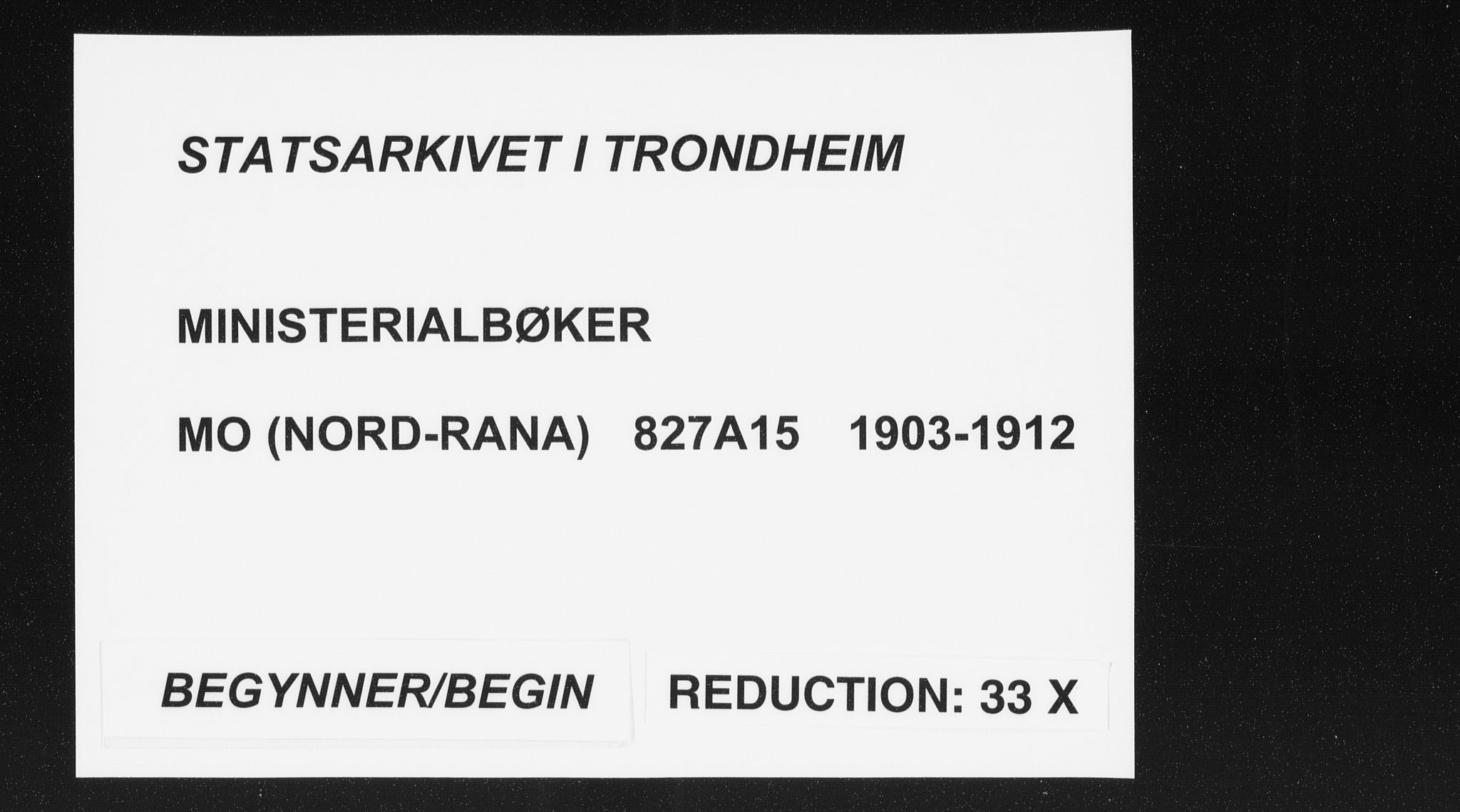 Ministerialprotokoller, klokkerbøker og fødselsregistre - Nordland, SAT/A-1459/827/L0403: Parish register (official) no. 827A15, 1903-1912