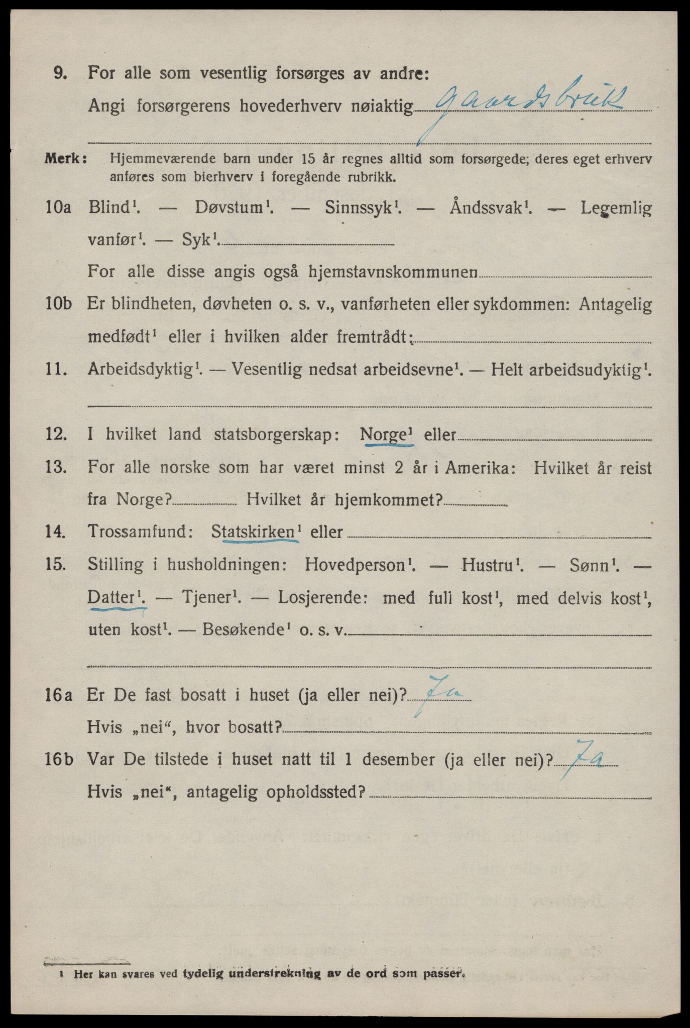 SAST, 1920 census for Vikedal, 1920, p. 1408