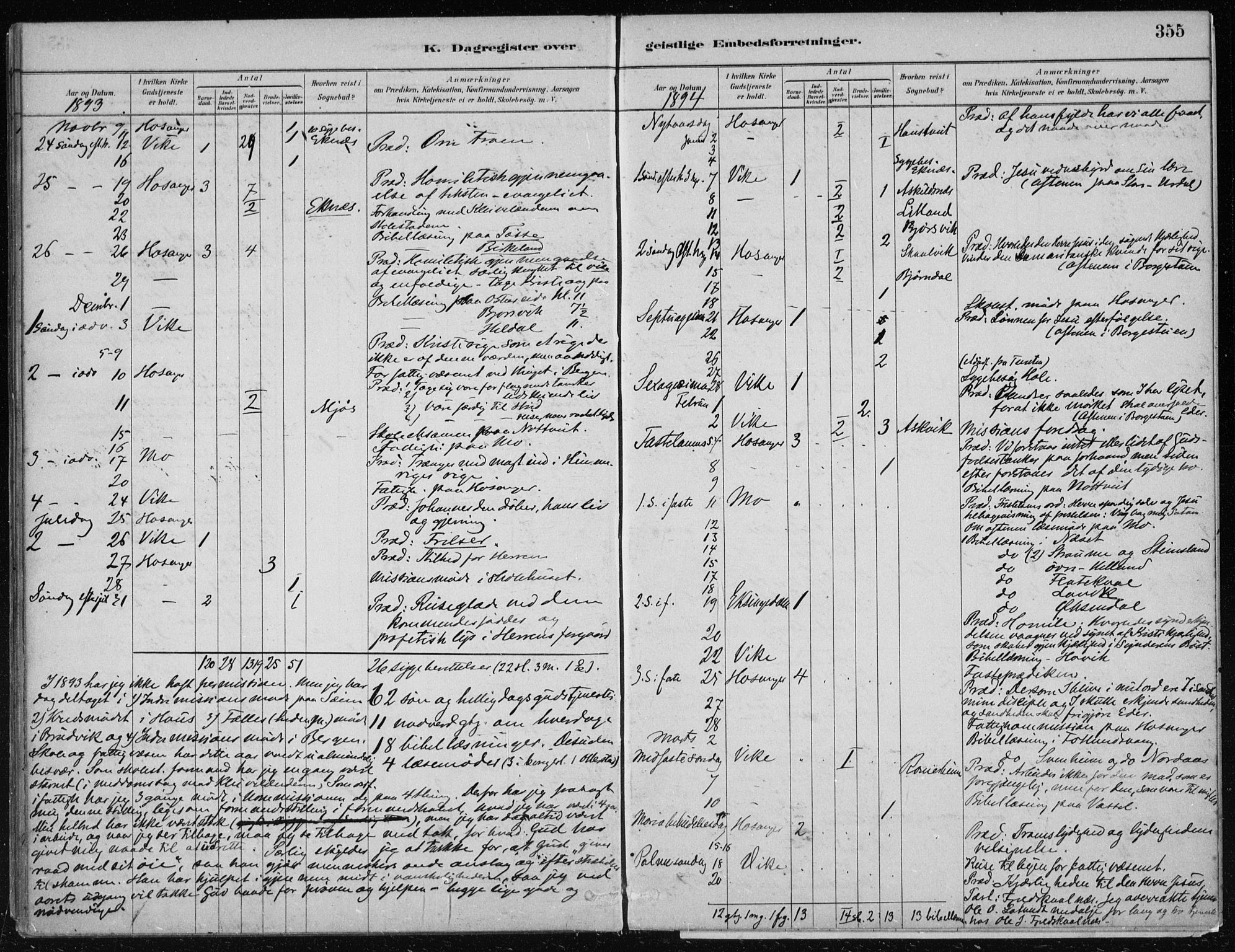 Hosanger sokneprestembete, AV/SAB-A-75801/H/Haa: Parish register (official) no. B  1, 1880-1896, p. 355