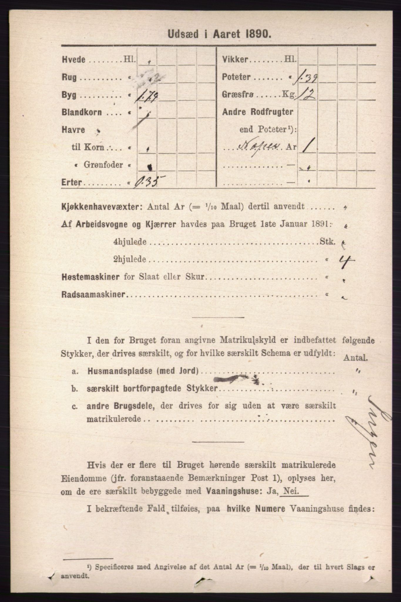 RA, 1891 census for 0438 Lille Elvedalen, 1891, p. 4375