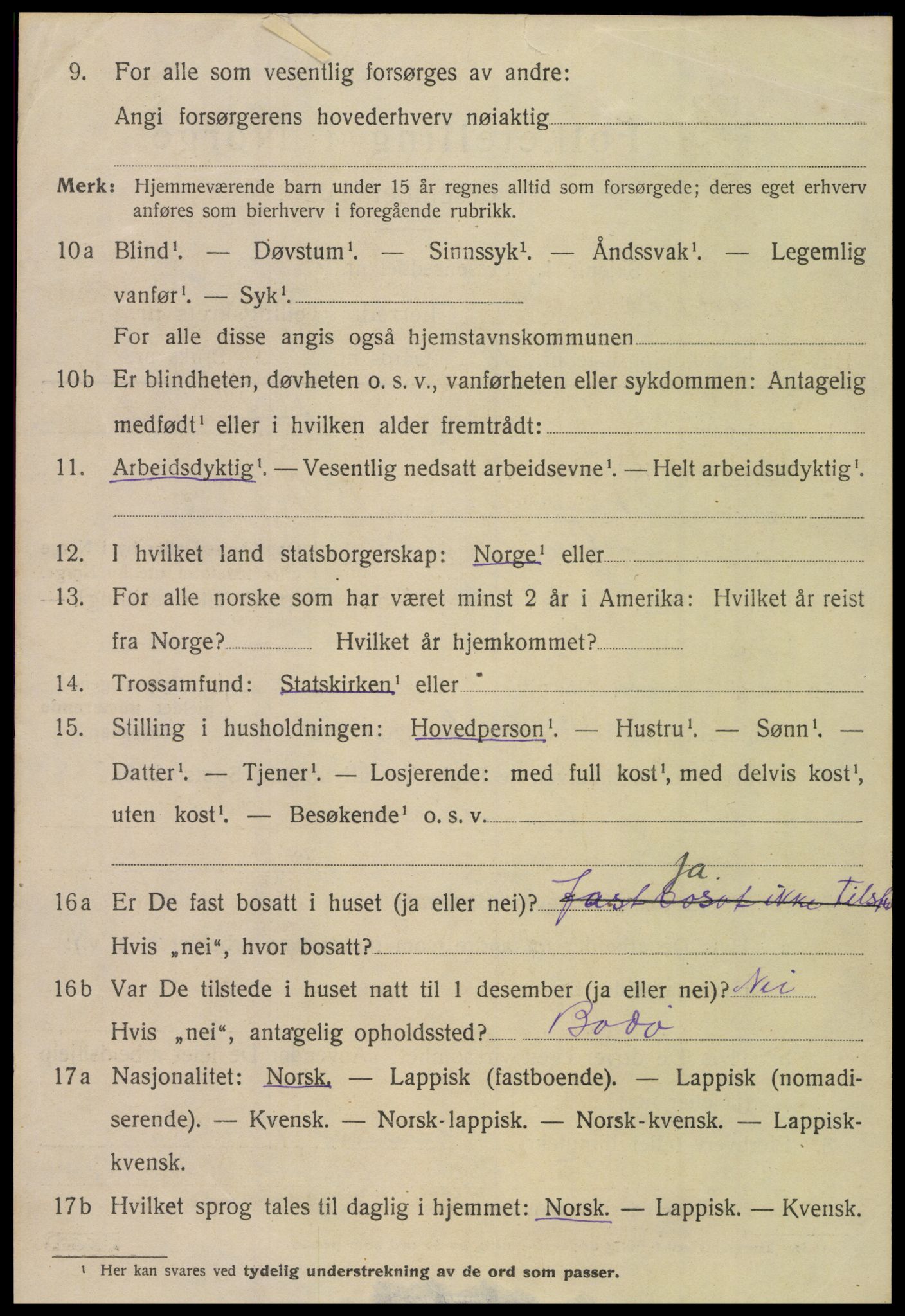 SAT, 1920 census for Gildeskål, 1920, p. 2407