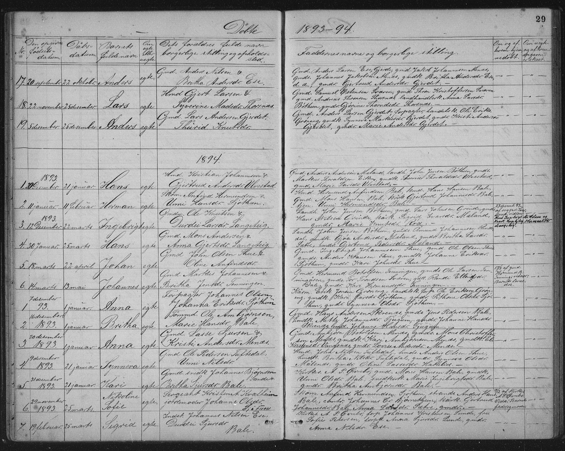 Balestrand sokneprestembete, AV/SAB-A-79601/H/Hab/Haba/L0002: Parish register (copy) no. A 2, 1880-1919, p. 29