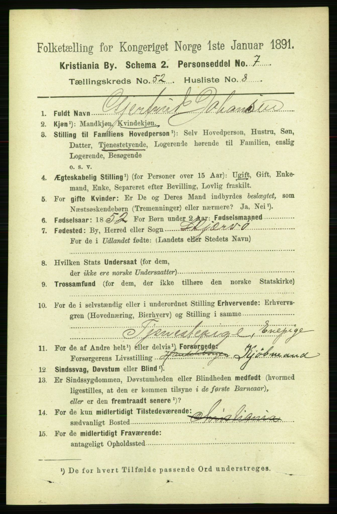 RA, 1891 census for 0301 Kristiania, 1891, p. 29728