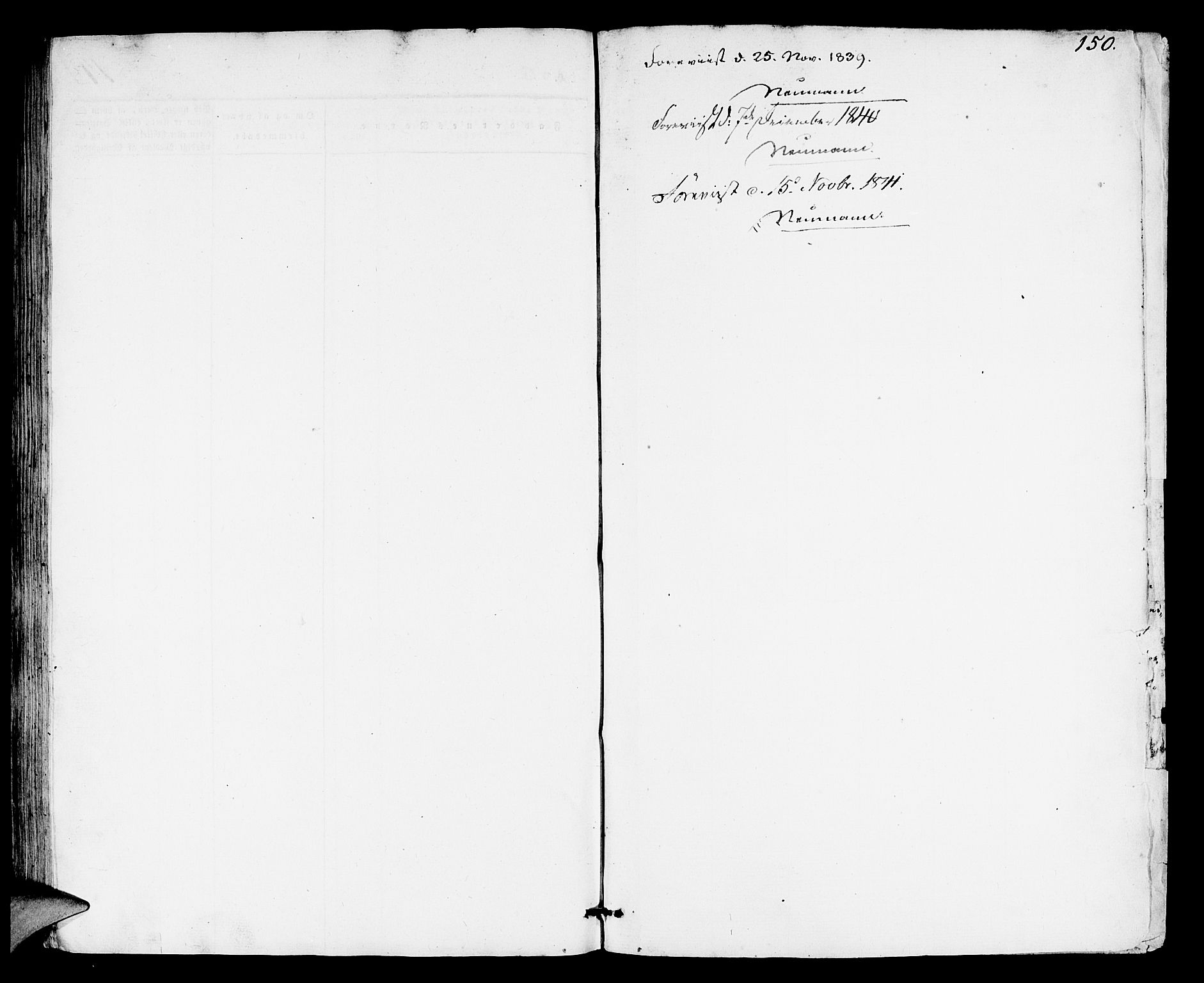 Domkirken sokneprestembete, SAB/A-74801/H/Hab/L0008: Parish register (copy) no. B 1, 1836-1841, p. 149