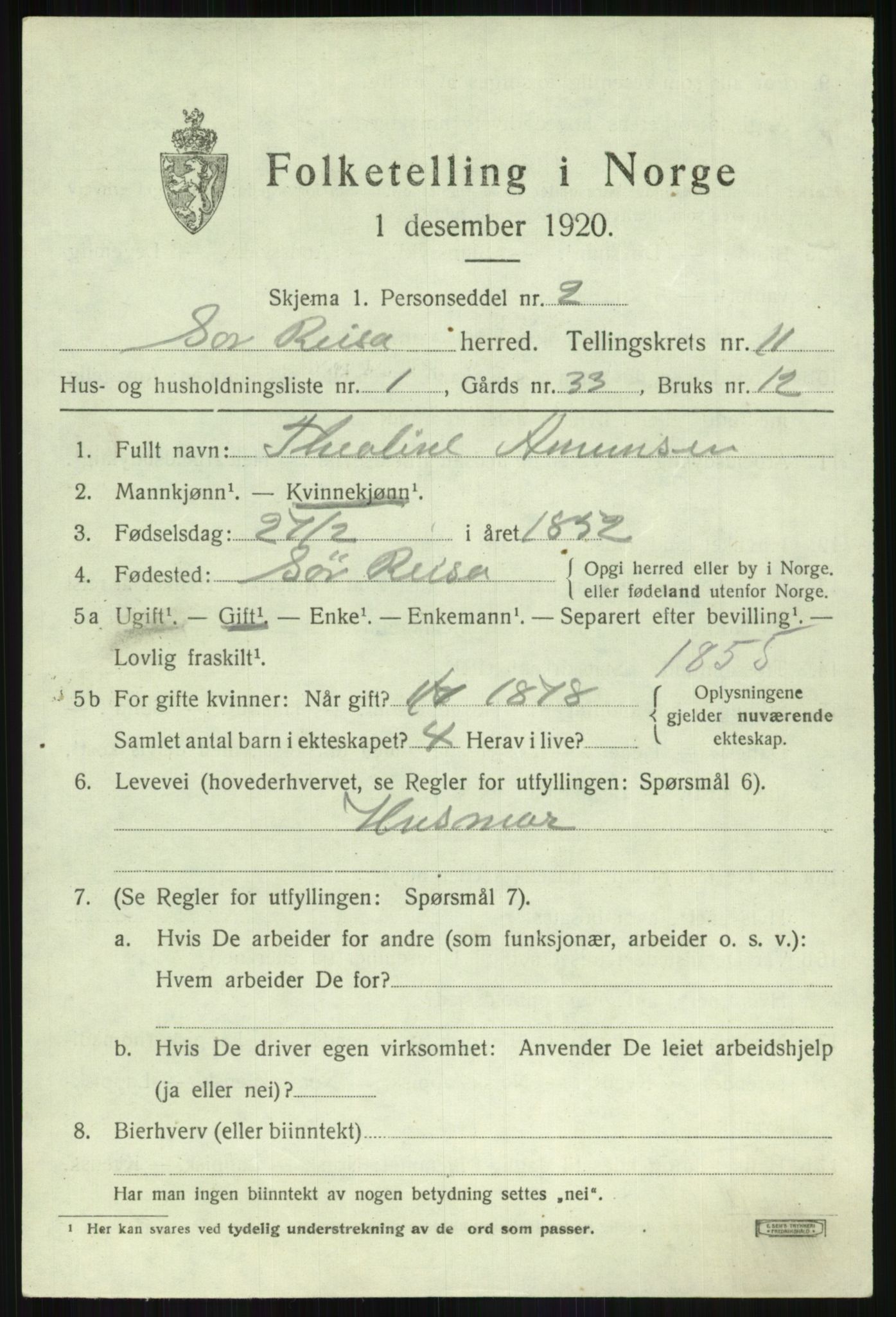 SATØ, 1920 census for Sørreisa, 1920, p. 4755