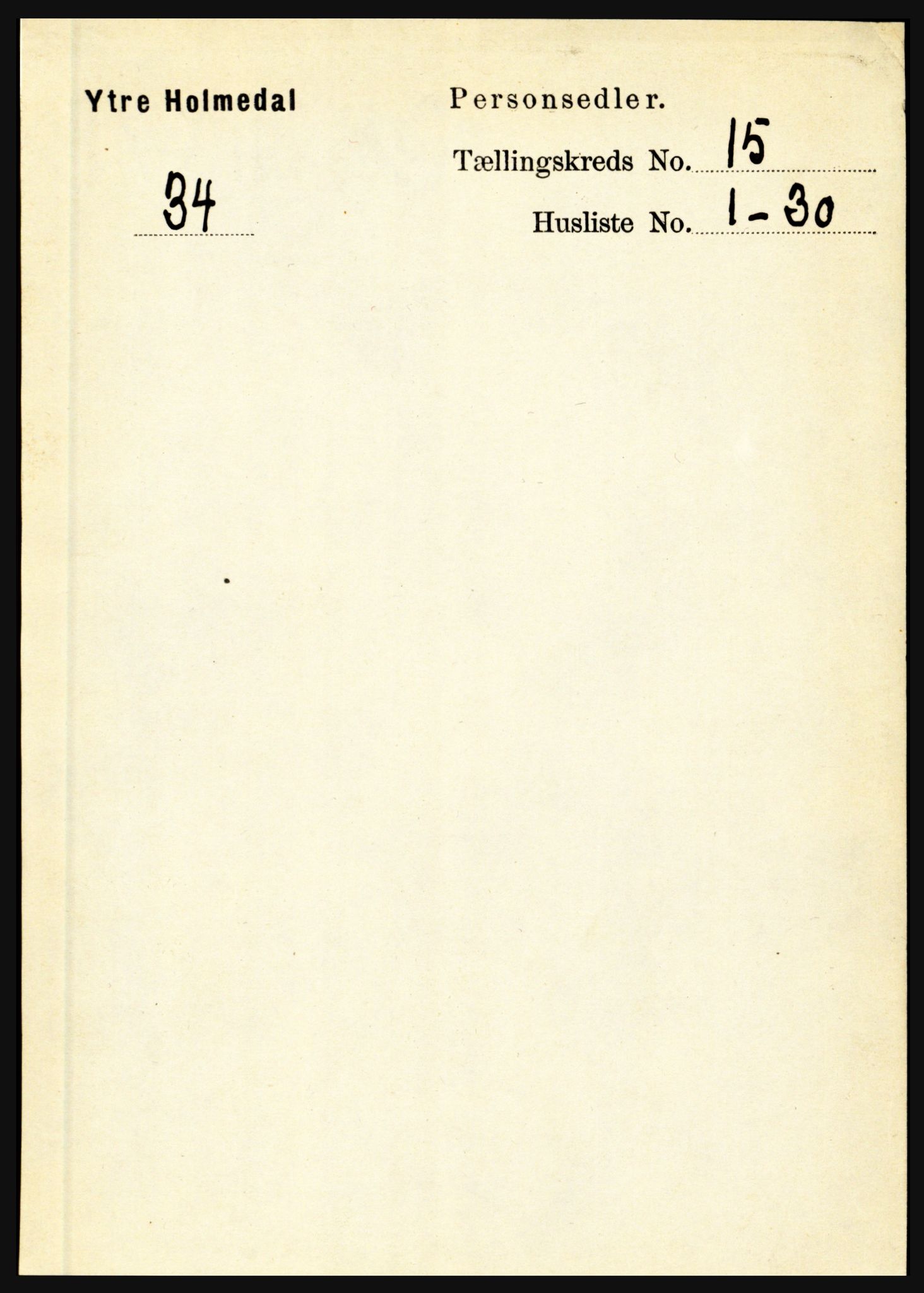 RA, 1891 census for 1429 Ytre Holmedal, 1891, p. 3988