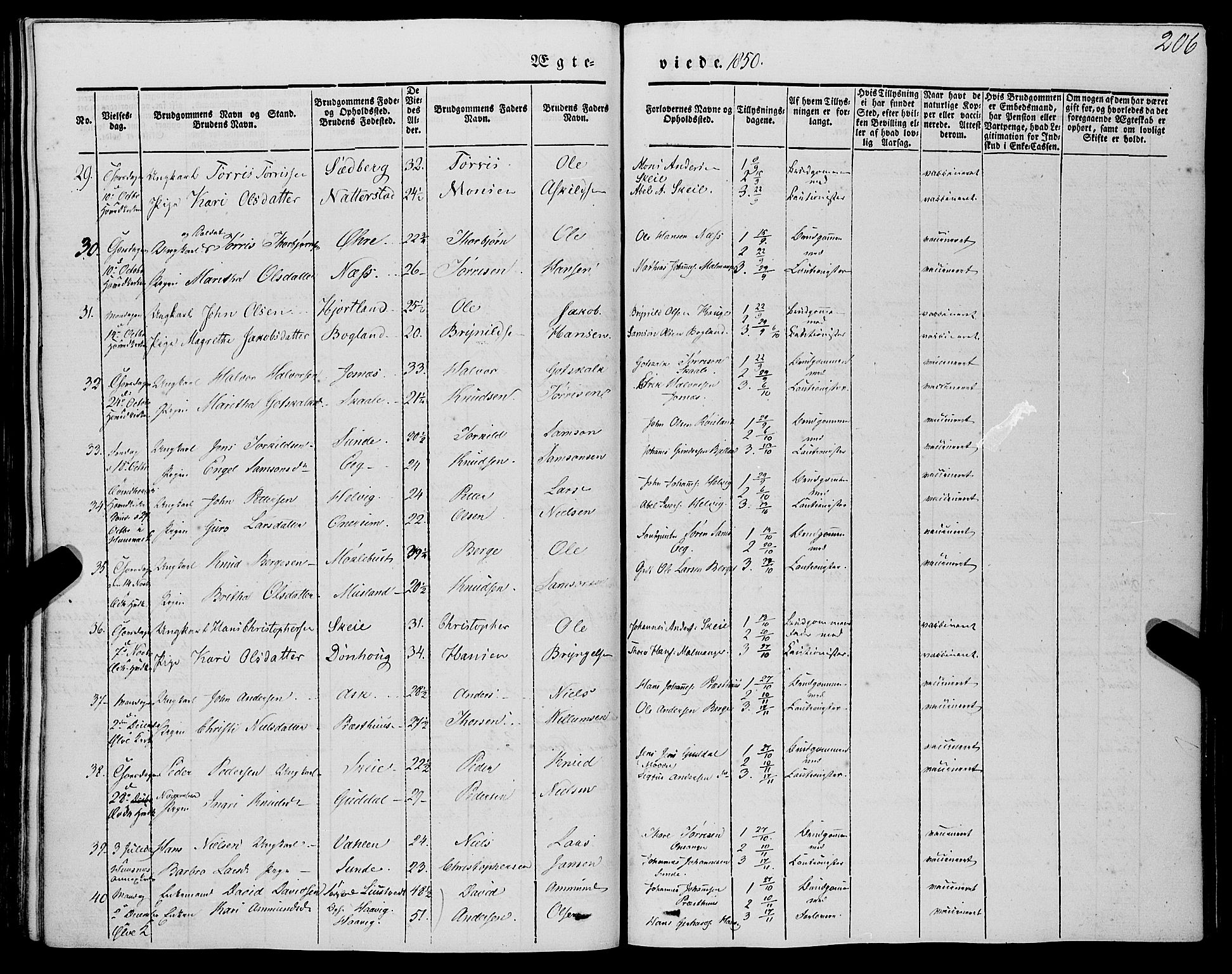 Kvinnherad sokneprestembete, SAB/A-76401/H/Haa: Parish register (official) no. A 7, 1843-1853, p. 206