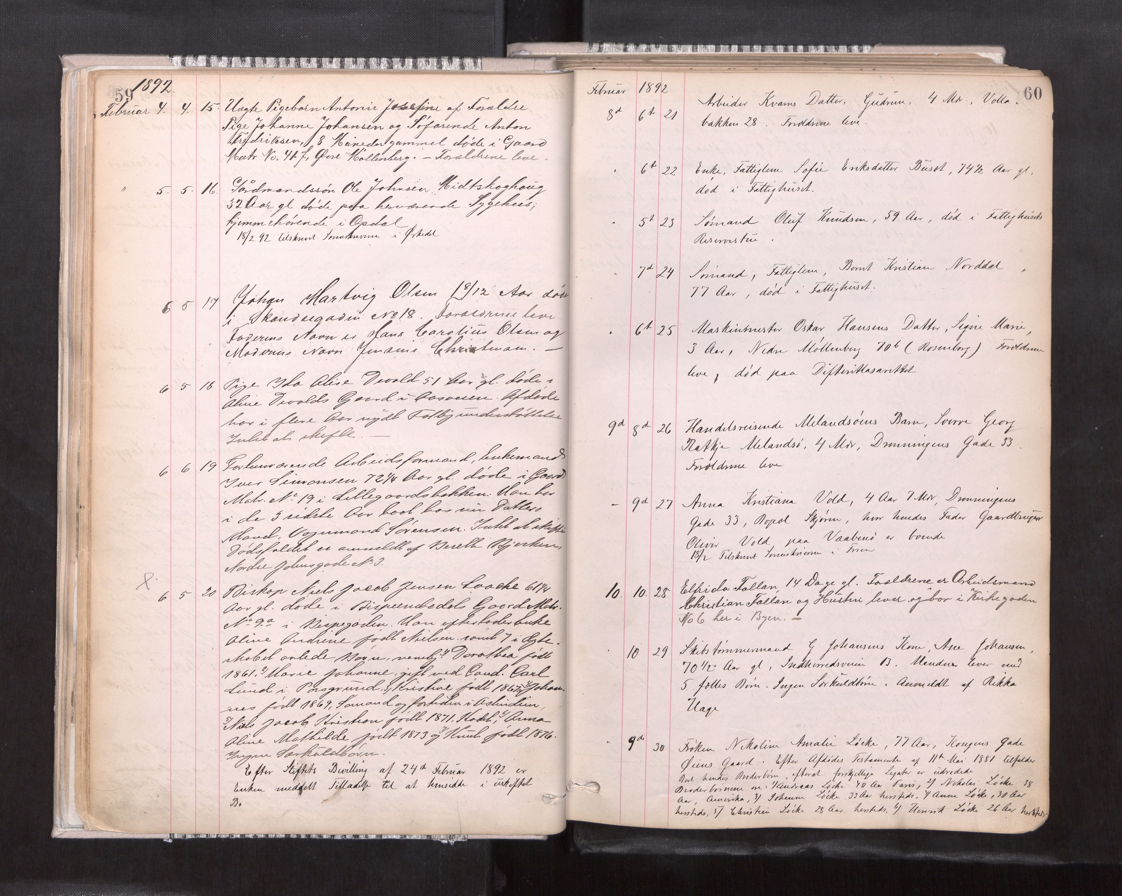 Trondheim byfogd, AV/SAT-A-0003/1/3/3L/L0004: Dødsanmeldelsesprotokoll, 1891-1897, p. 59-60