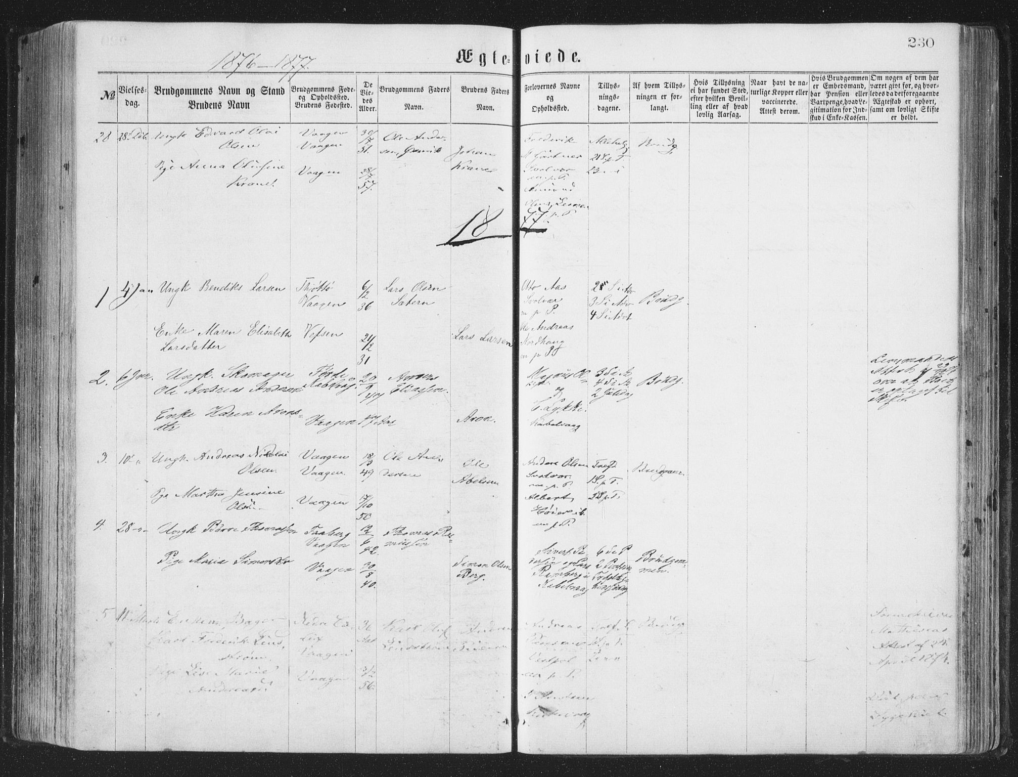 Ministerialprotokoller, klokkerbøker og fødselsregistre - Nordland, AV/SAT-A-1459/874/L1057: Parish register (official) no. 874A01, 1866-1877, p. 230