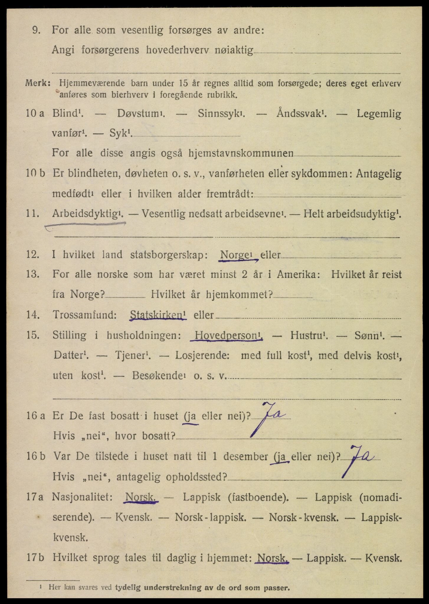 SAT, 1920 census for Sørfold, 1920, p. 986