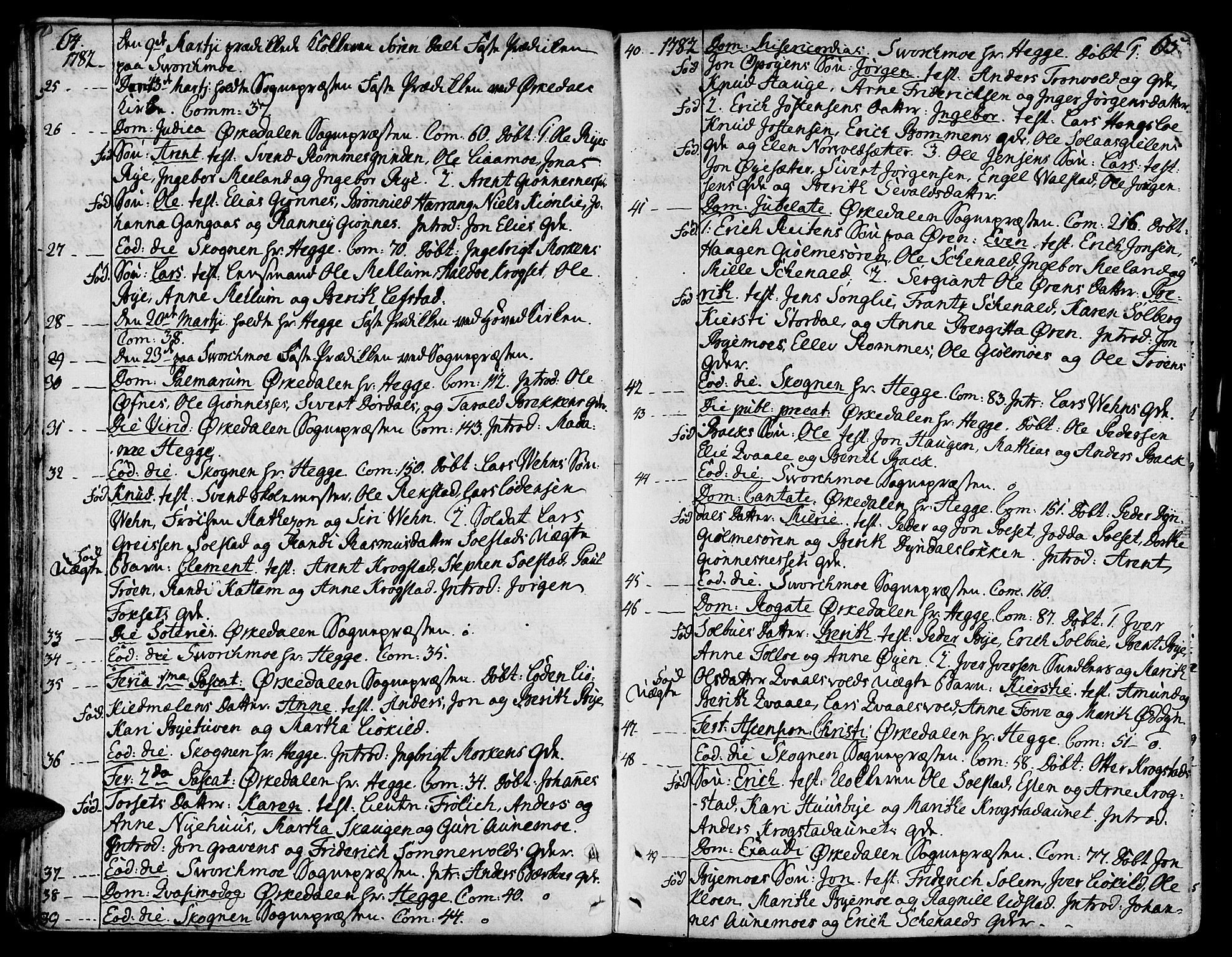 Ministerialprotokoller, klokkerbøker og fødselsregistre - Sør-Trøndelag, SAT/A-1456/668/L0802: Parish register (official) no. 668A02, 1776-1799, p. 64-65