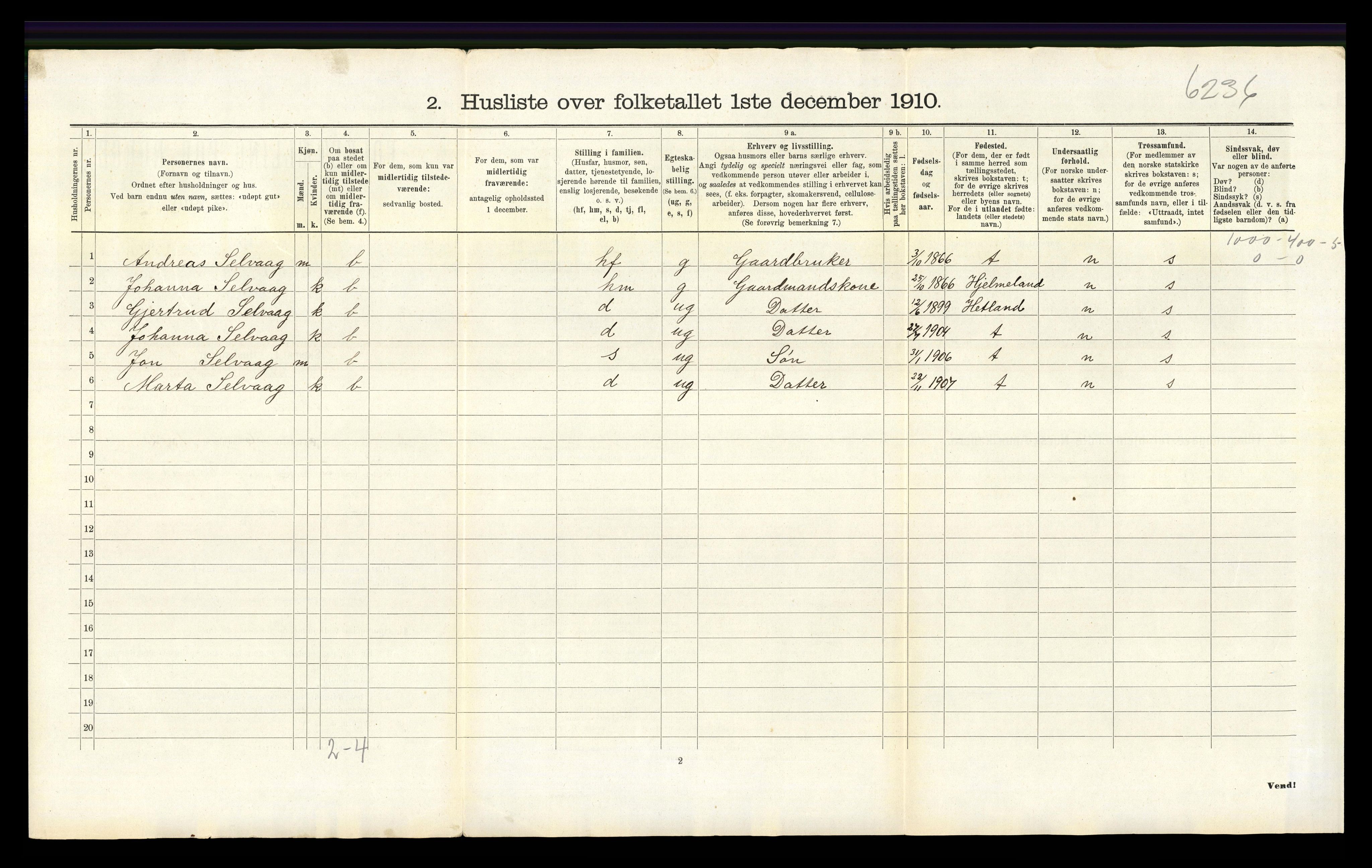 RA, 1910 census for Finnøy, 1910, p. 531