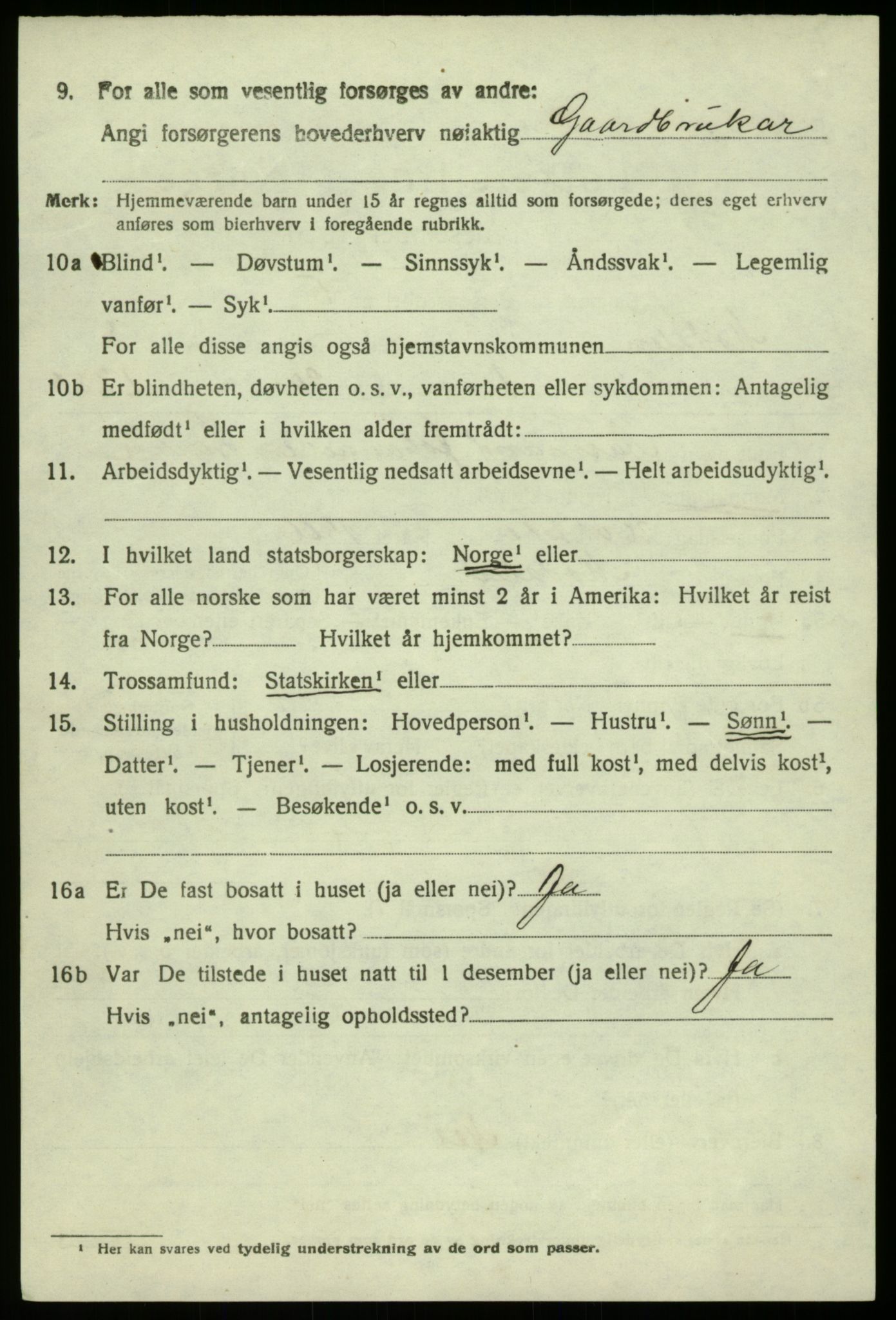 SAB, 1920 census for Modalen, 1920, p. 1463