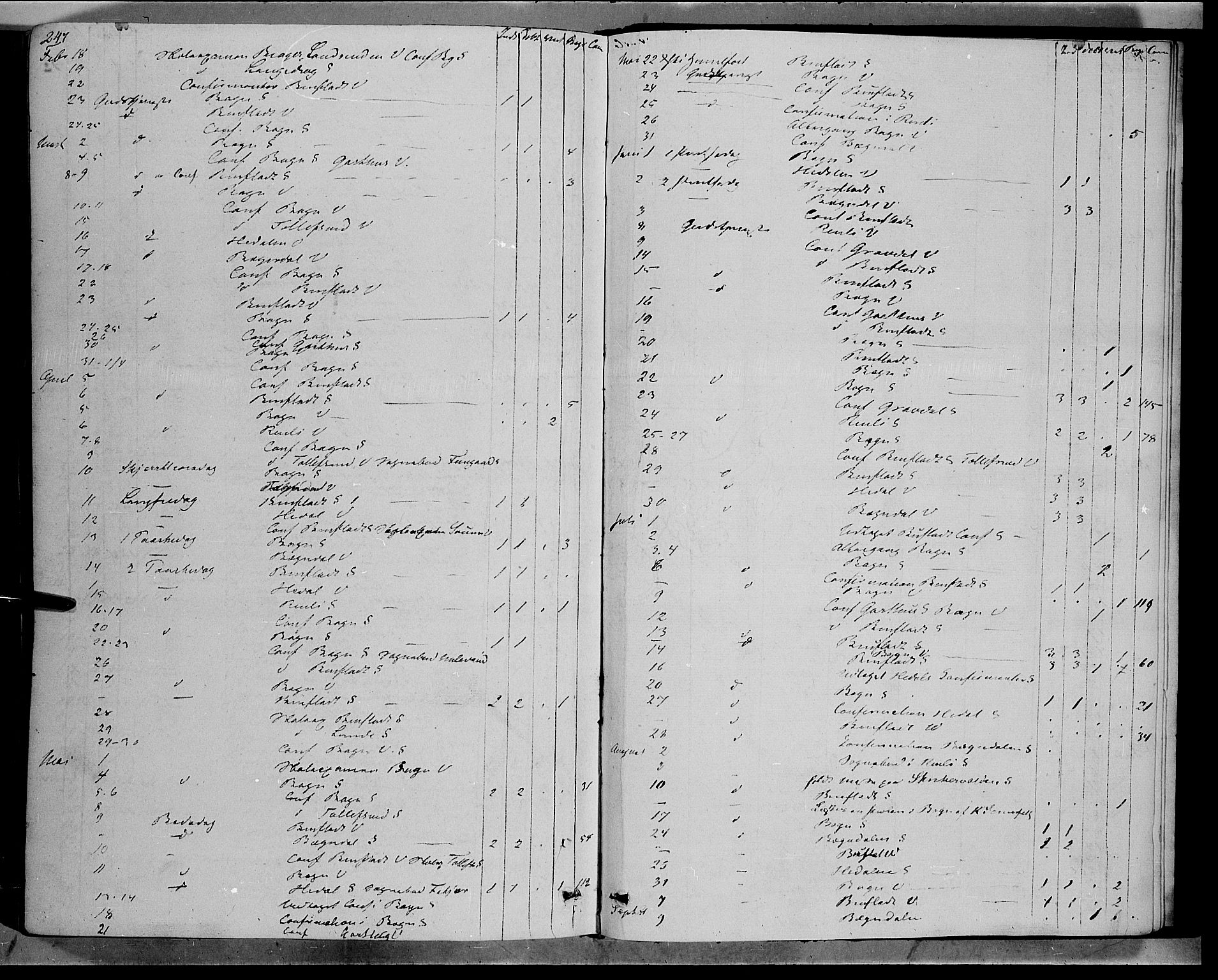 Sør-Aurdal prestekontor, SAH/PREST-128/H/Ha/Haa/L0007: Parish register (official) no. 7, 1849-1876, p. 247