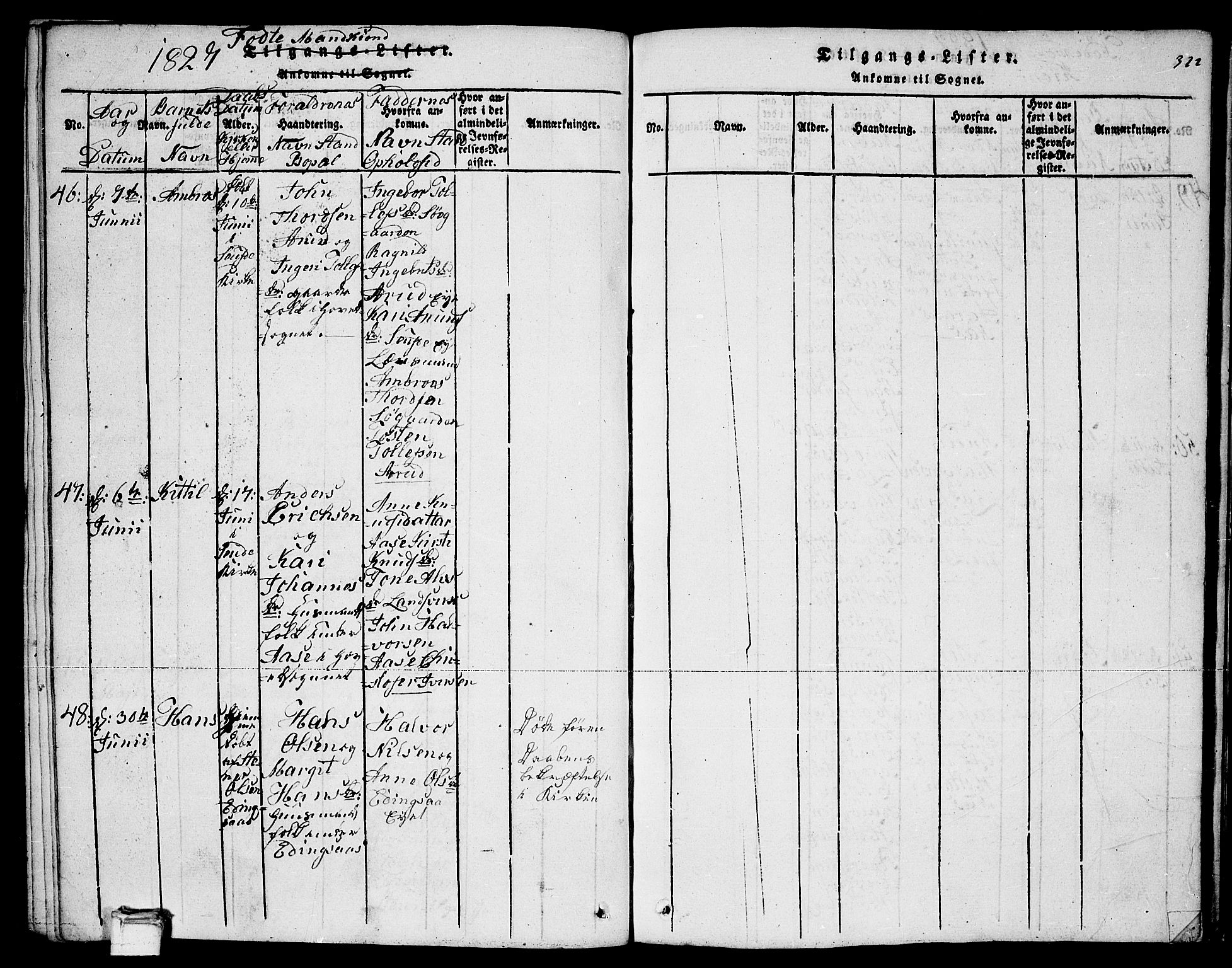 Sauherad kirkebøker, SAKO/A-298/F/Fa/L0005: Parish register (official) no. I 5, 1815-1829, p. 322