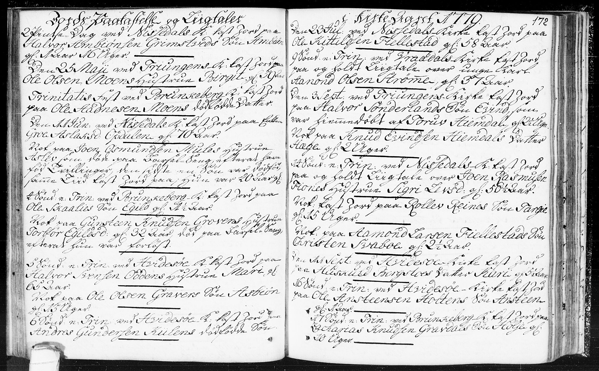 Kviteseid kirkebøker, SAKO/A-276/F/Fa/L0002: Parish register (official) no. I 2, 1773-1786, p. 172
