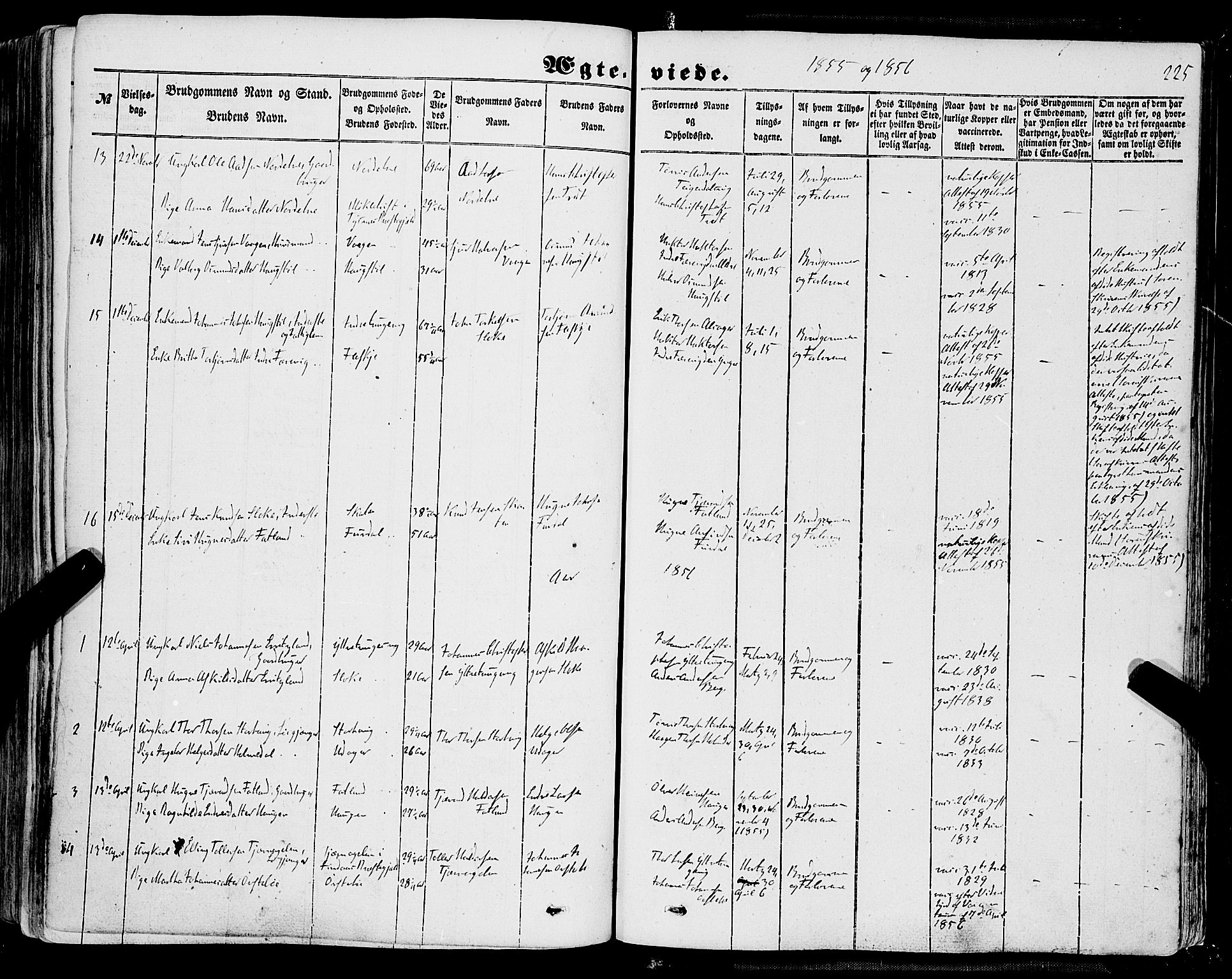 Skånevik sokneprestembete, SAB/A-77801/H/Haa: Parish register (official) no. A 5I, 1848-1869, p. 225