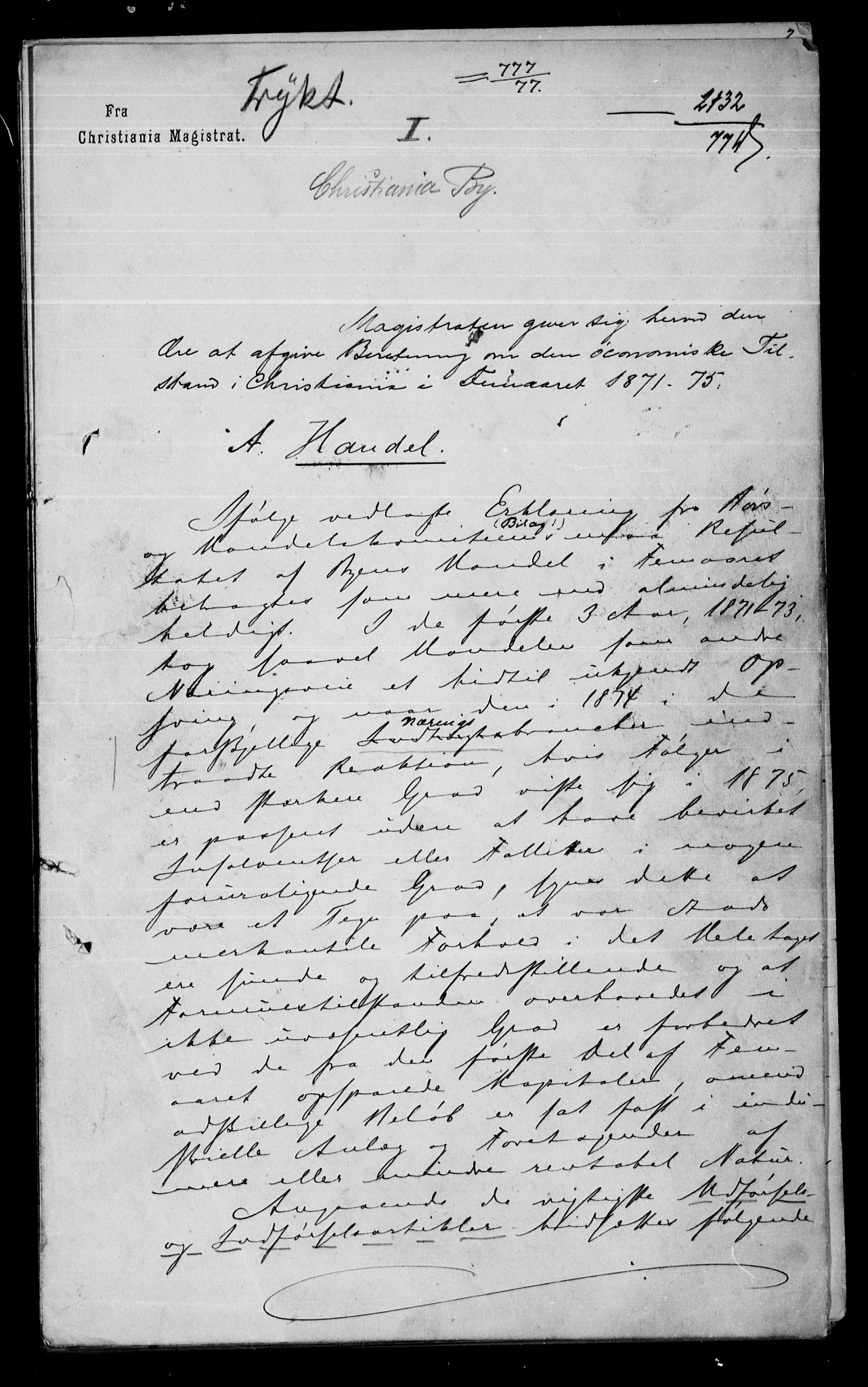 Statistisk sentralbyrå, Næringsøkonomiske emner, Generelt - Amtmennenes femårsberetninger, AV/RA-S-2233/F/Fa/L0047: --, 1871-1875, p. 704