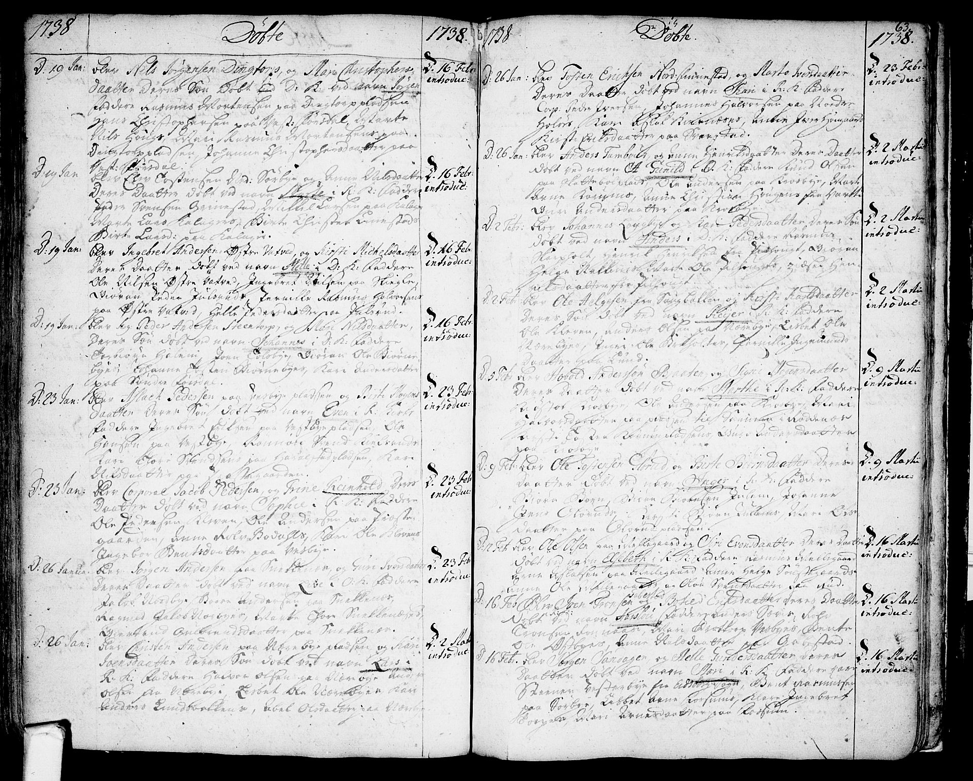 Rakkestad prestekontor Kirkebøker, AV/SAO-A-2008/F/Fa/L0001: Parish register (official) no. I 1, 1722-1740, p. 63