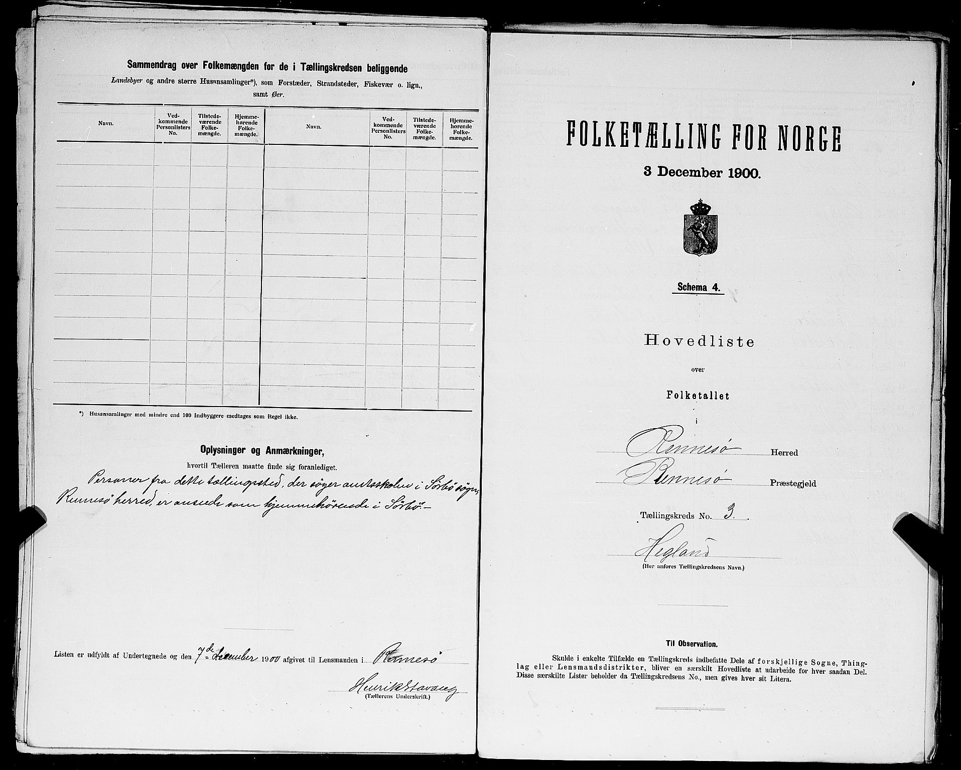 SAST, 1900 census for Rennesøy, 1900, p. 12